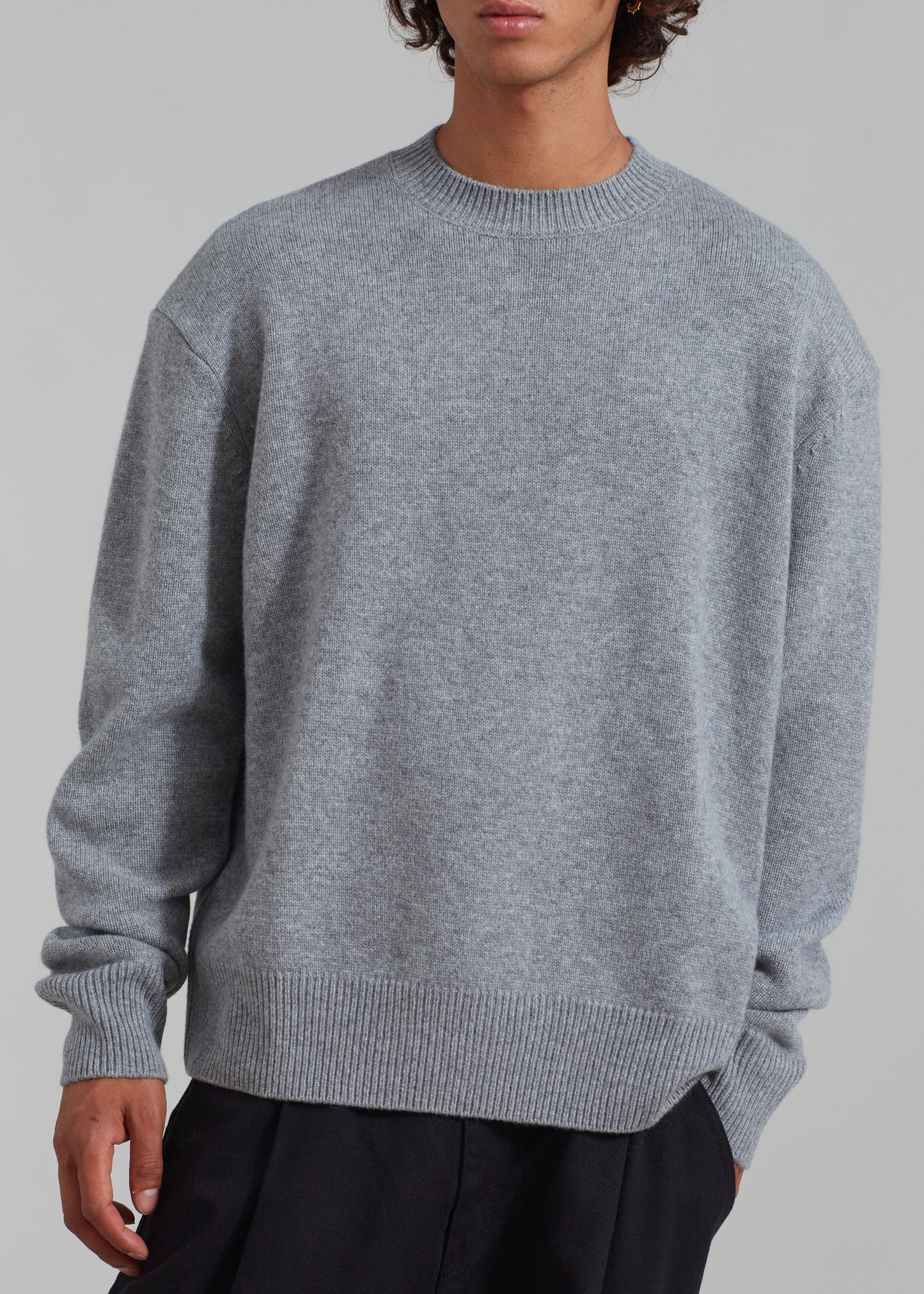 Quinton Crew Neck Sweater - Grey Melange