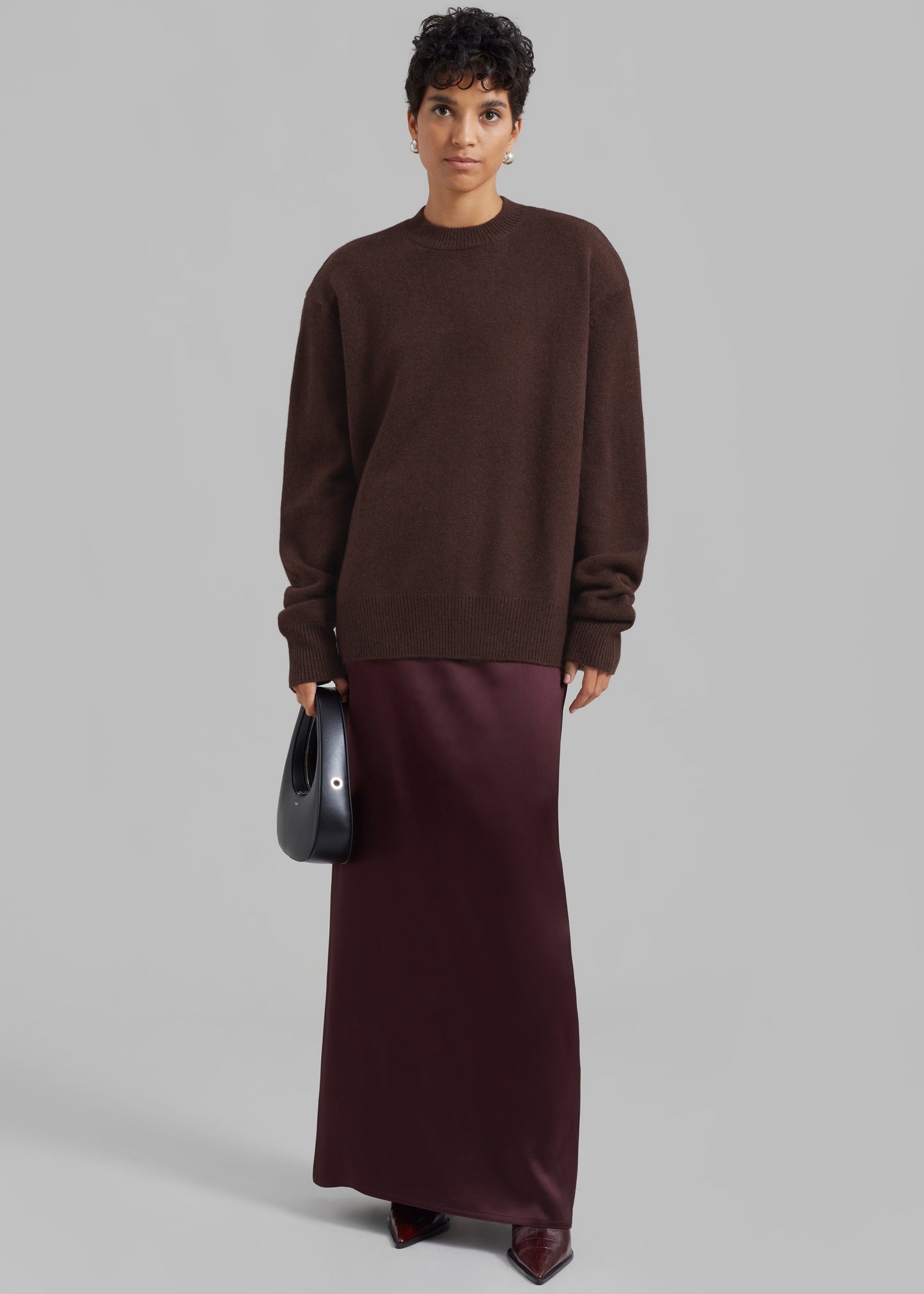 Rafaela Padded Knit Sweater - Brown