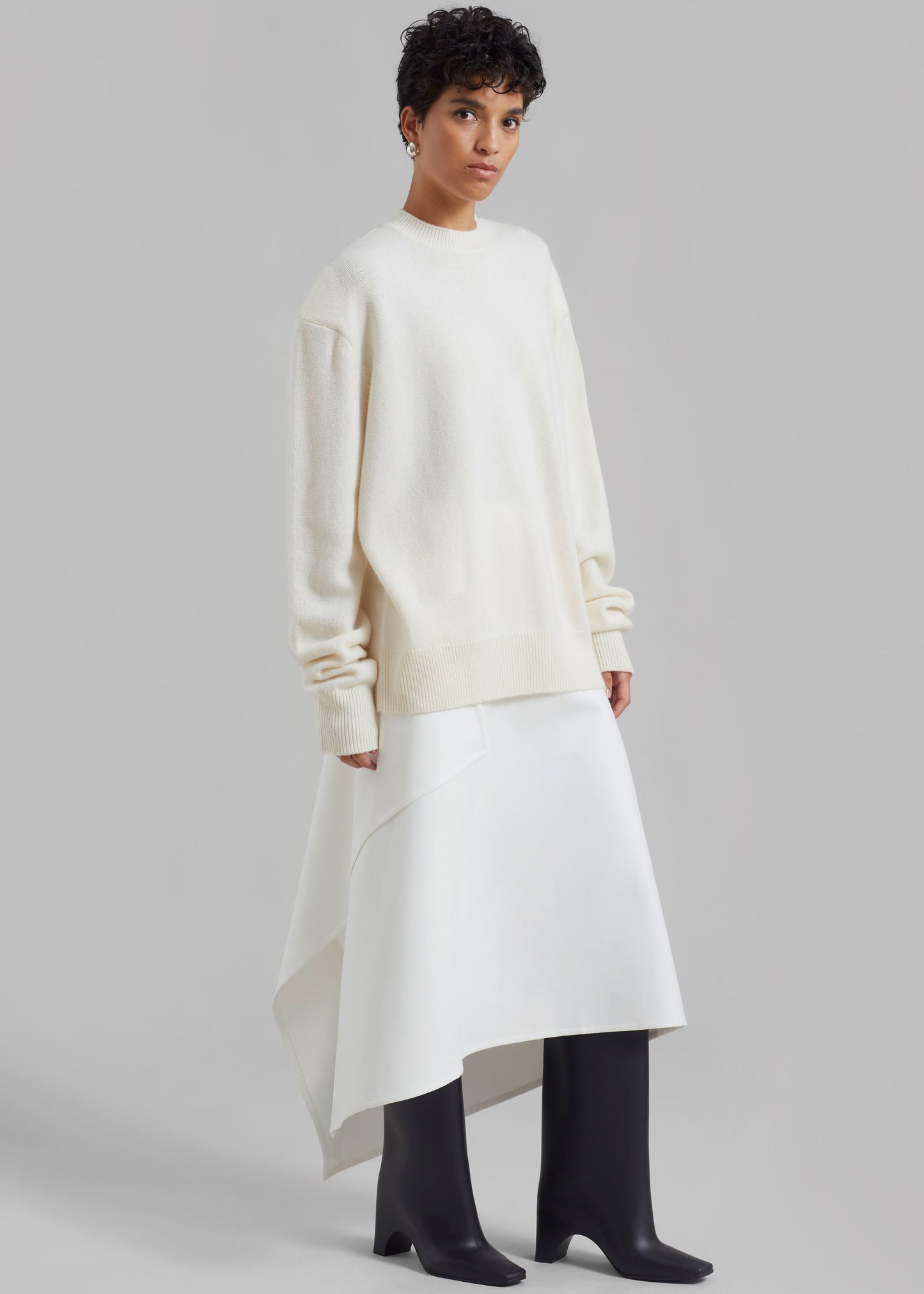 Rafaela Padded Knit Sweater - Ivory