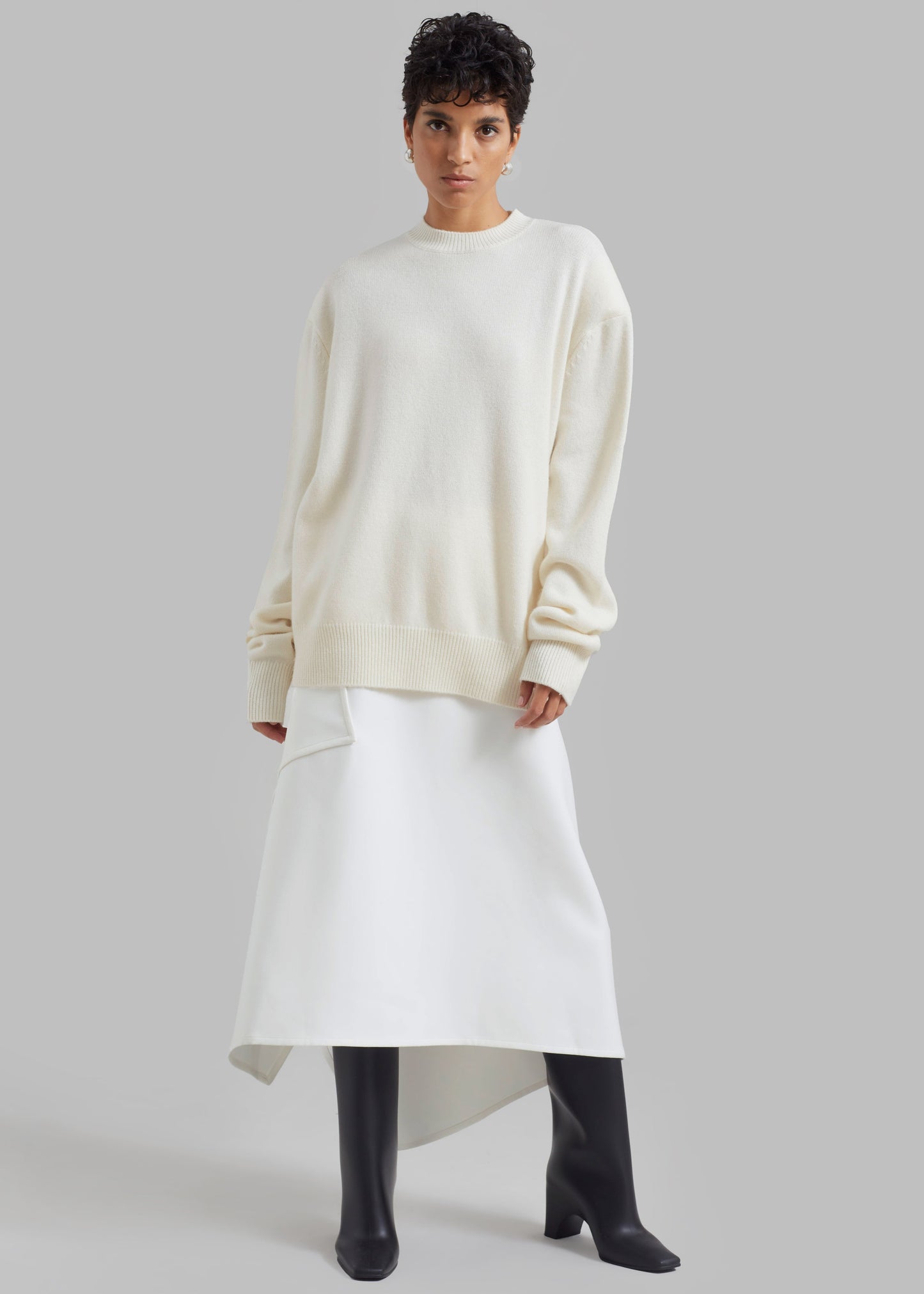 Rafaela Padded Knit Sweater - Ivory