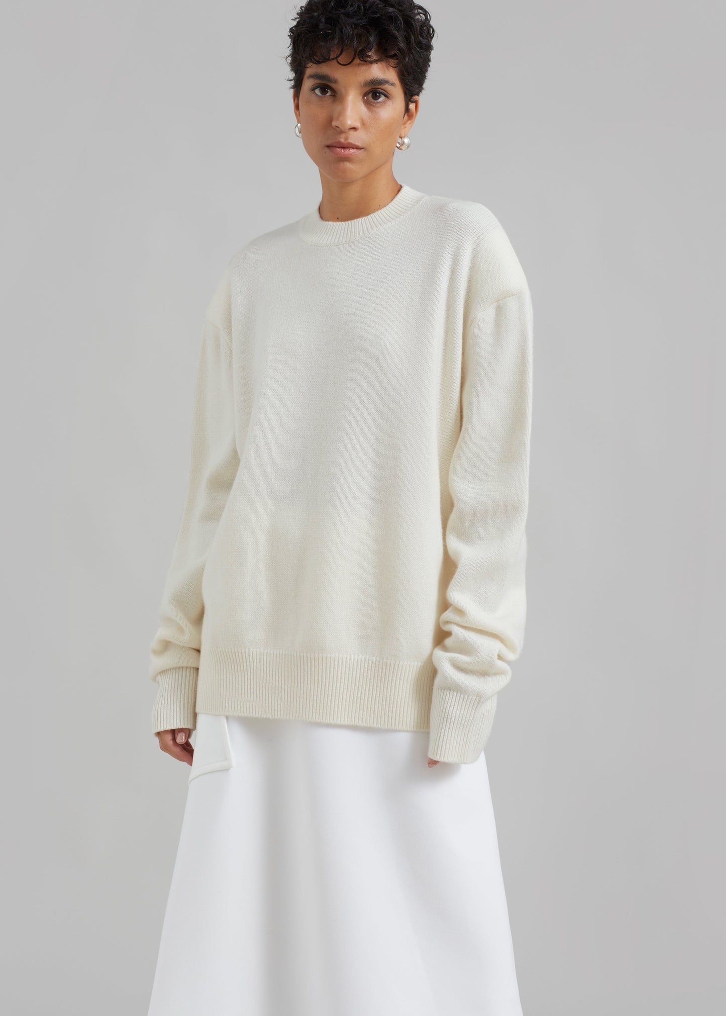 Rafaela Padded Knit Sweater - Ivory