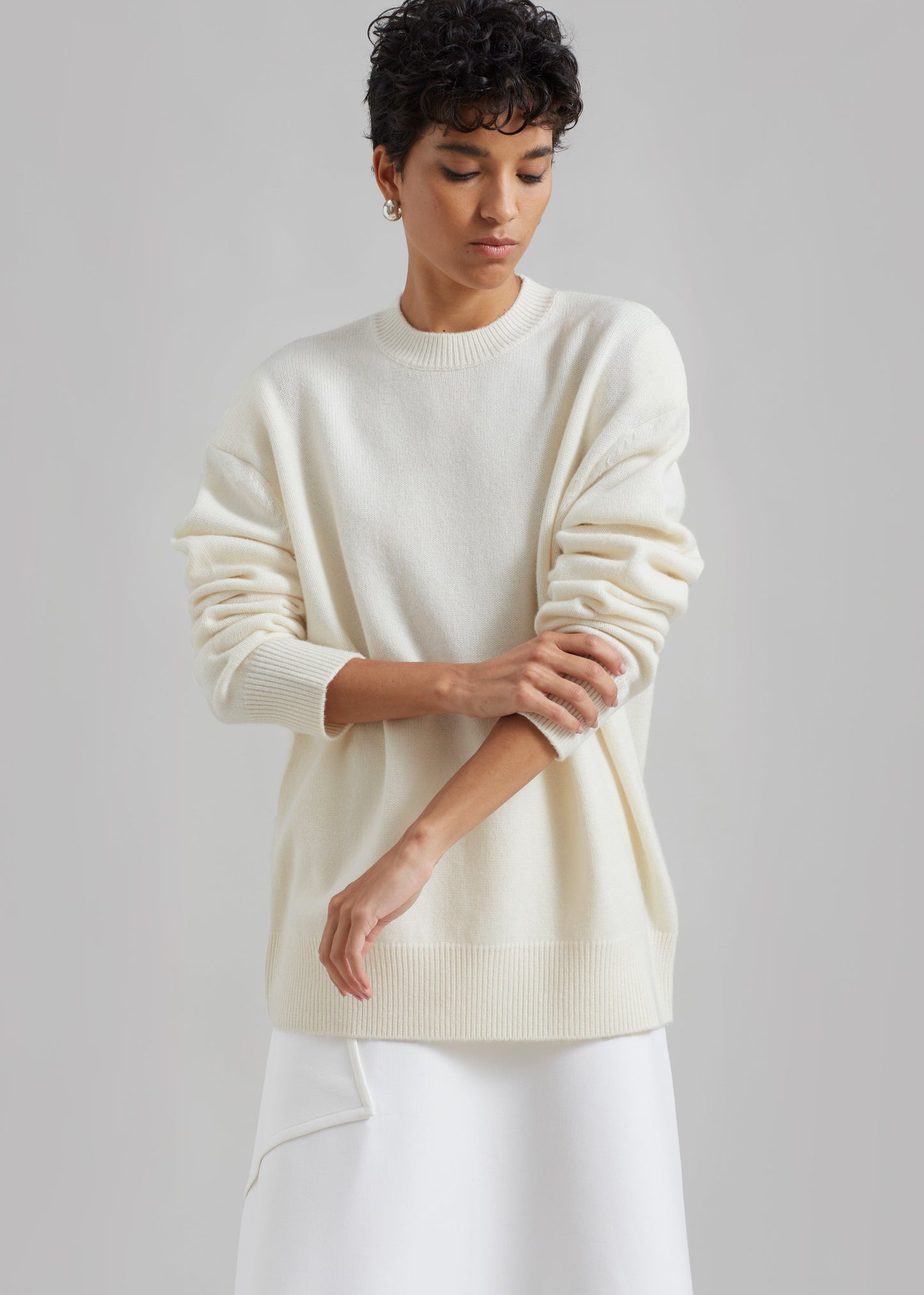 Rafaela Padded Knit Sweater - Ivory