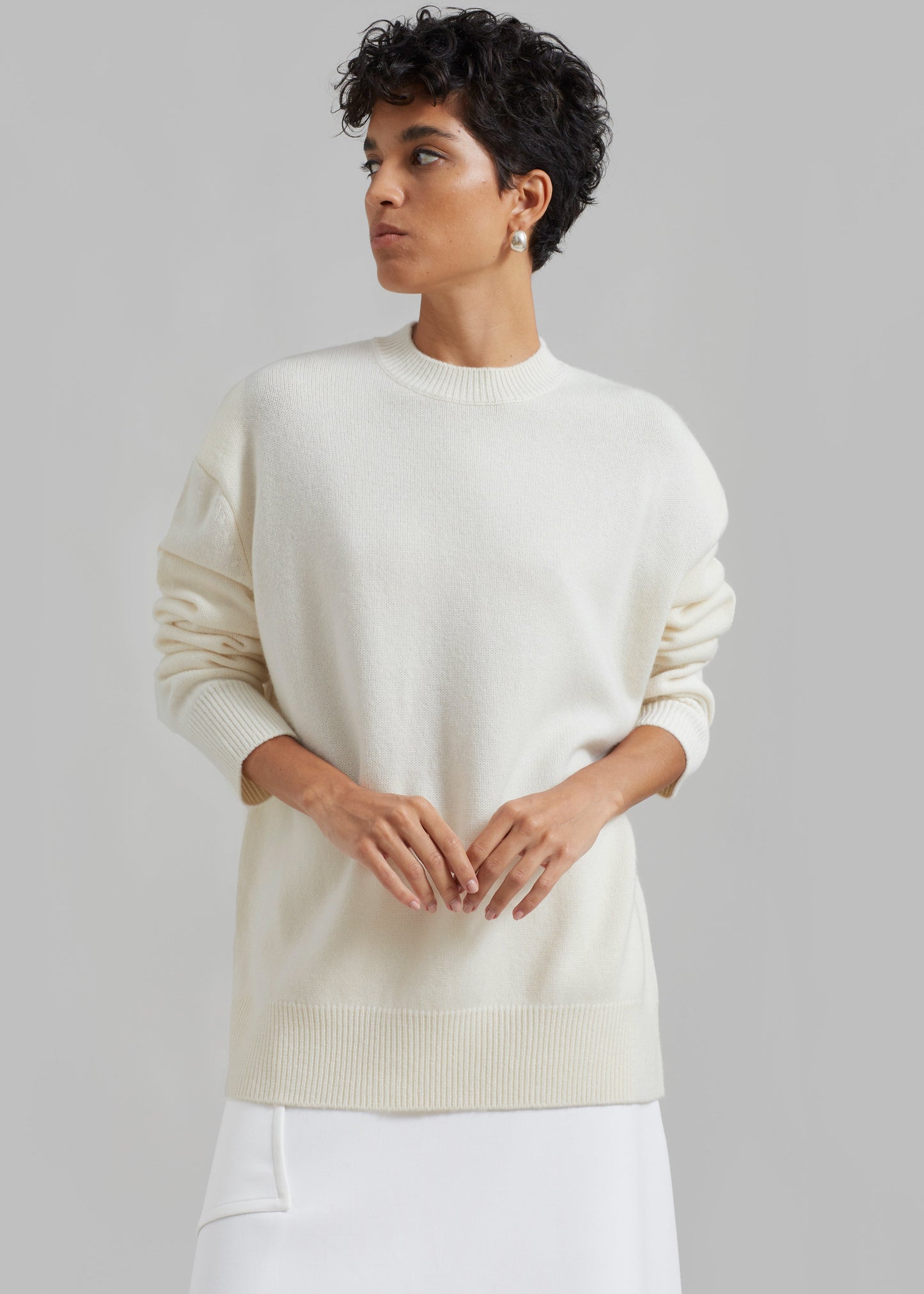 Rafaela Padded Knit Sweater - Ivory