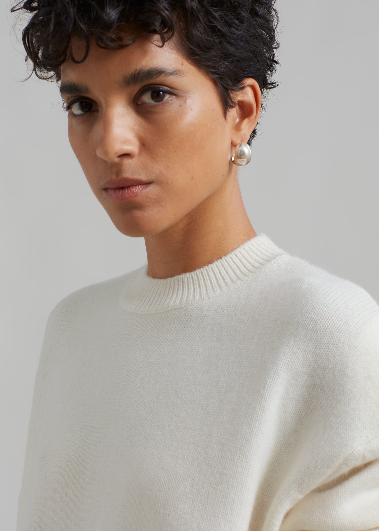 Rafaela Padded Knit Sweater - Ivory