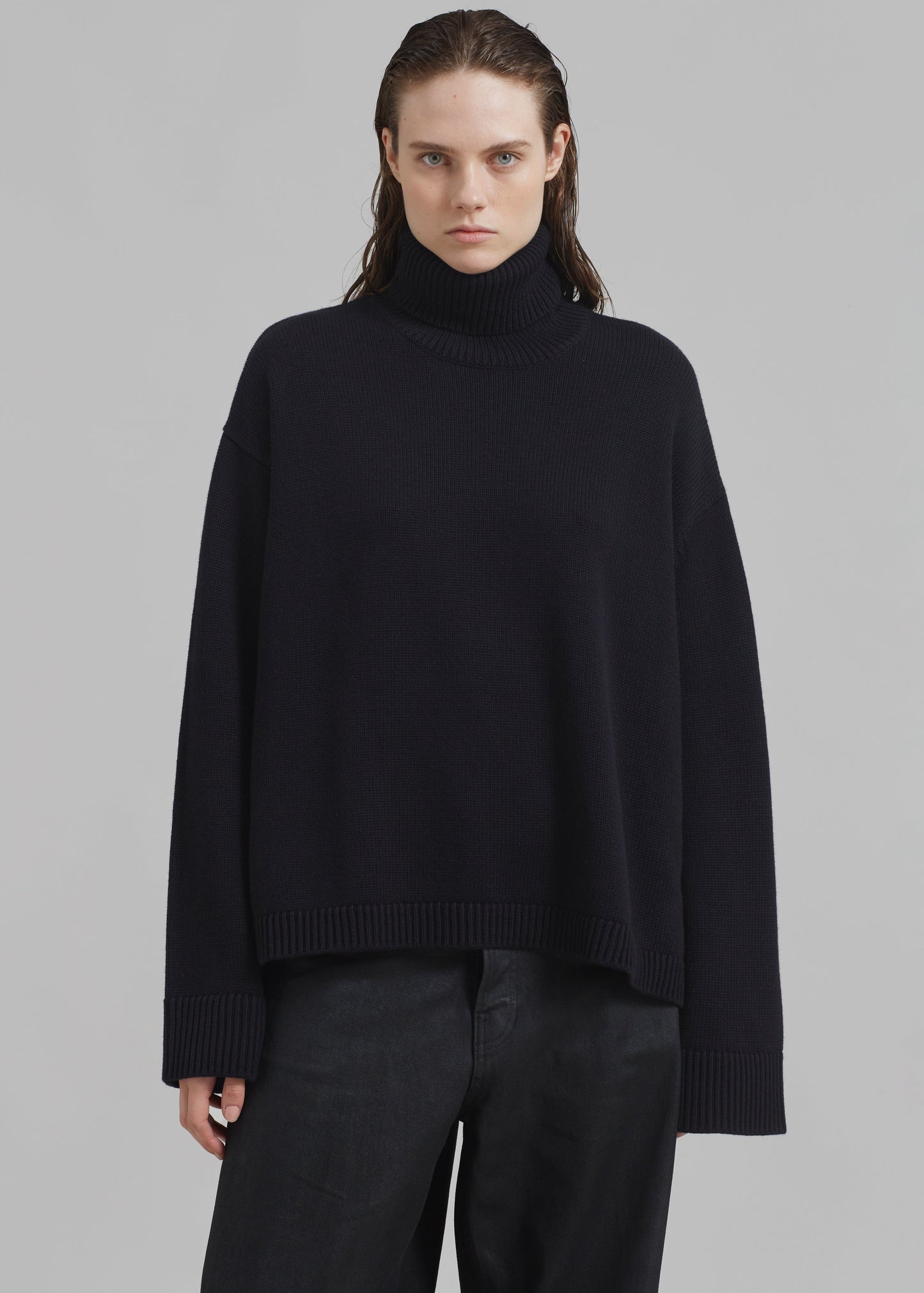 Rhea Trapeze Turtleneck - Black