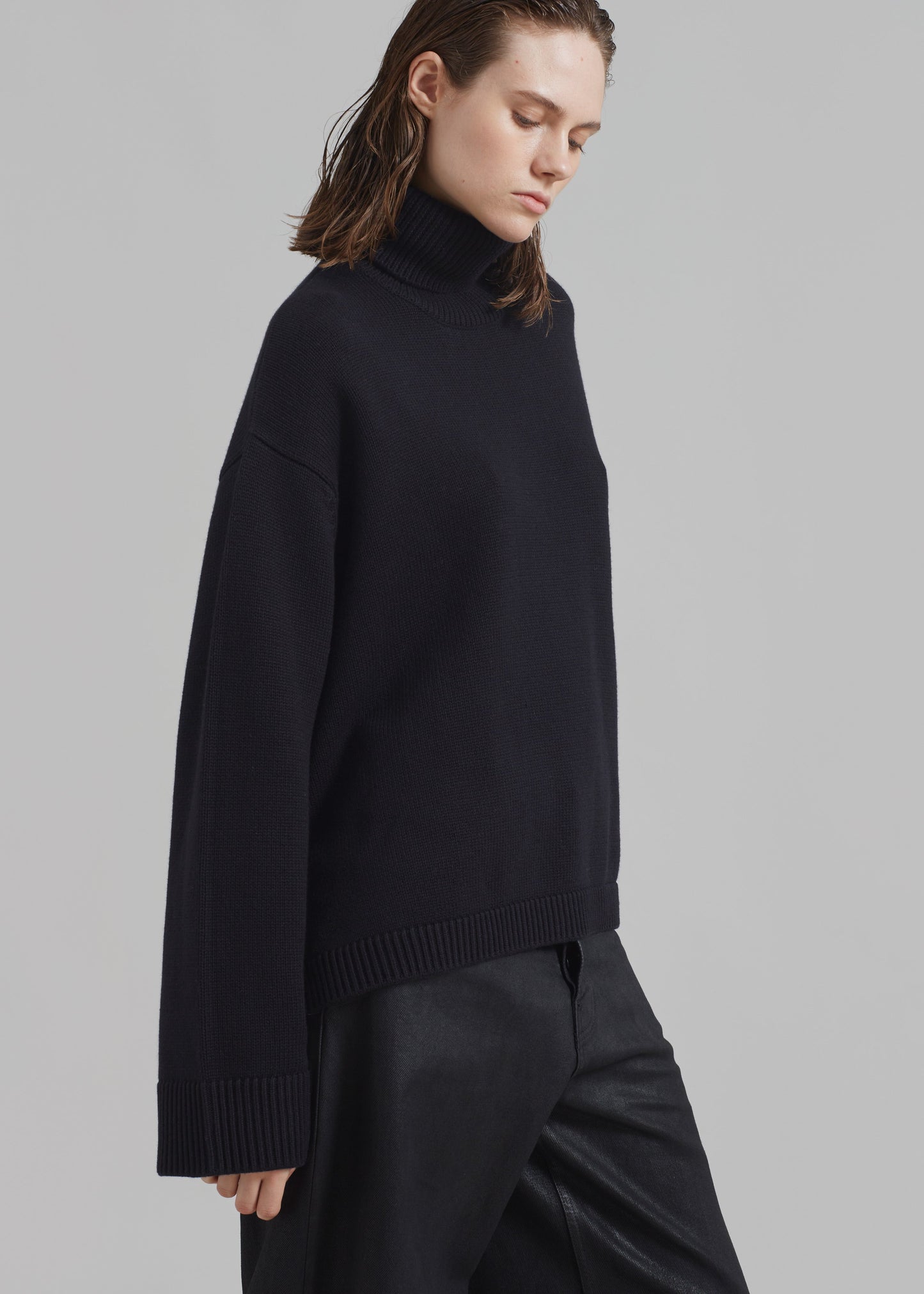 Rhea Trapeze Turtleneck - Black