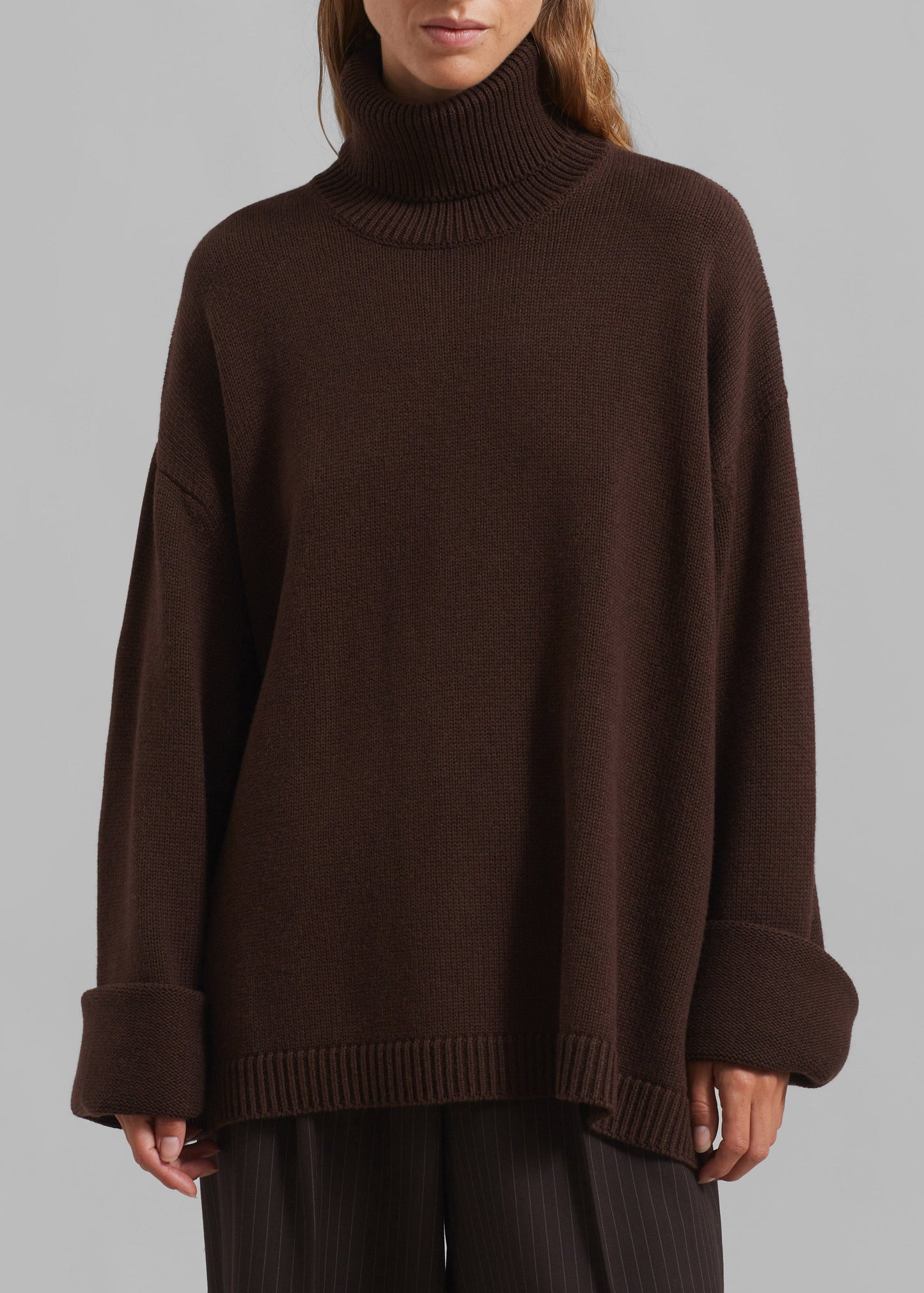 Rhea Trapeze Turtleneck - Brown