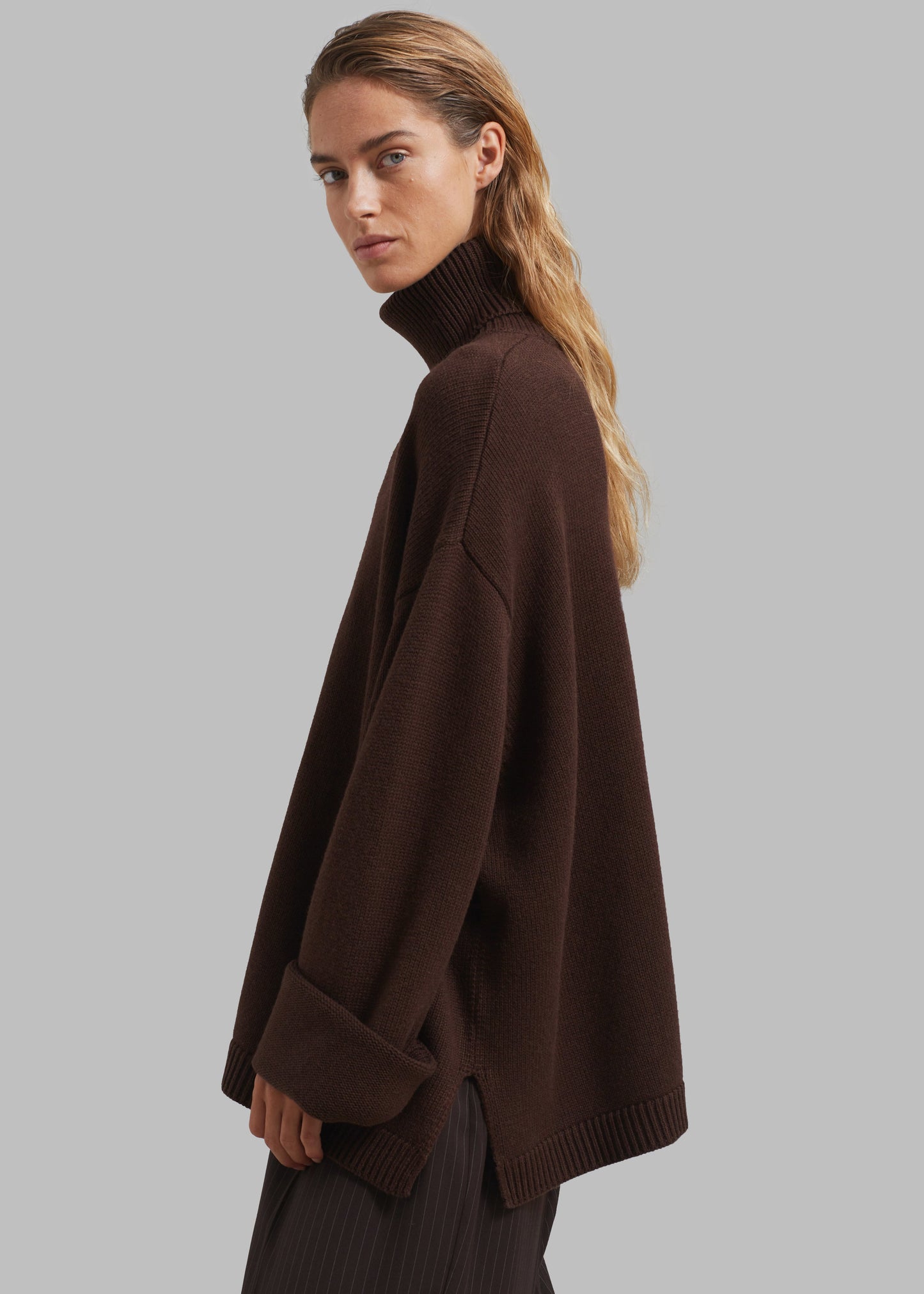 Rhea Trapeze Turtleneck - Brown