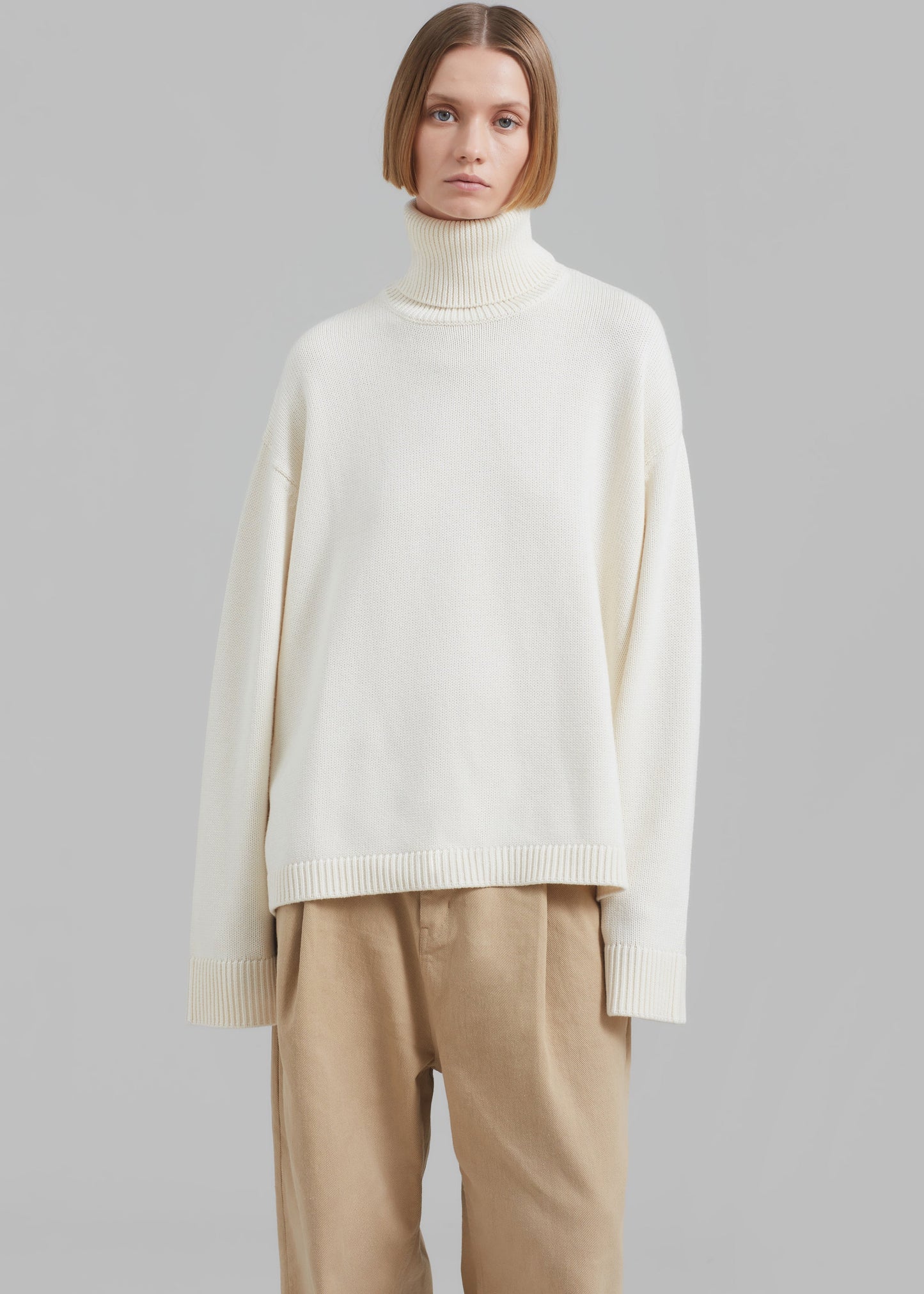 Rhea Trapeze Turtleneck - Ivory