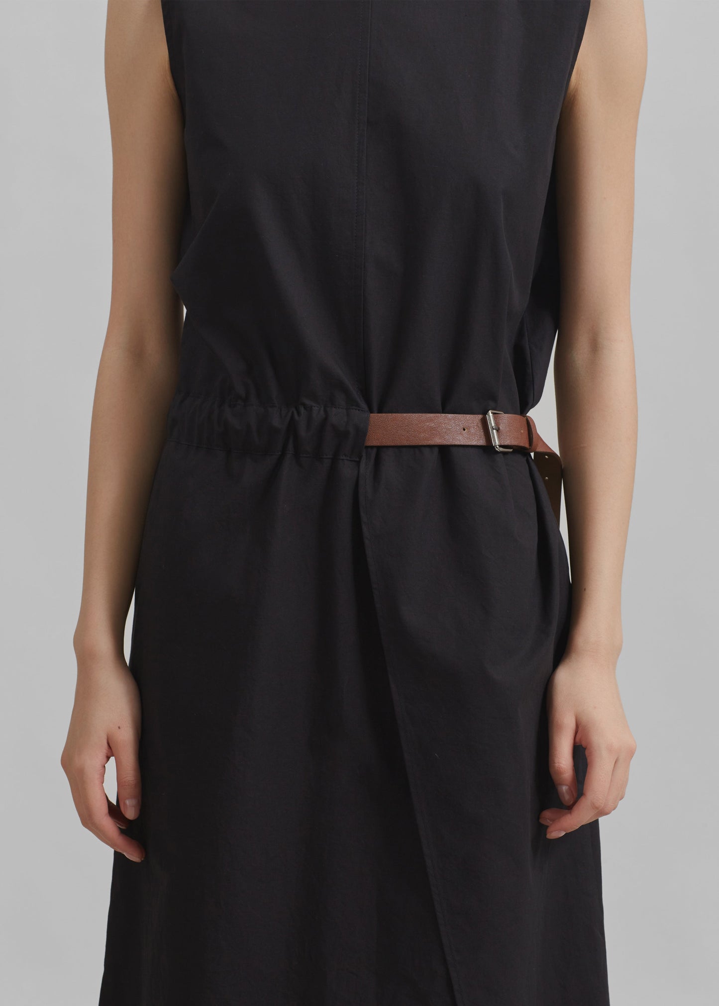 Romy Belted Midi Dress - Black