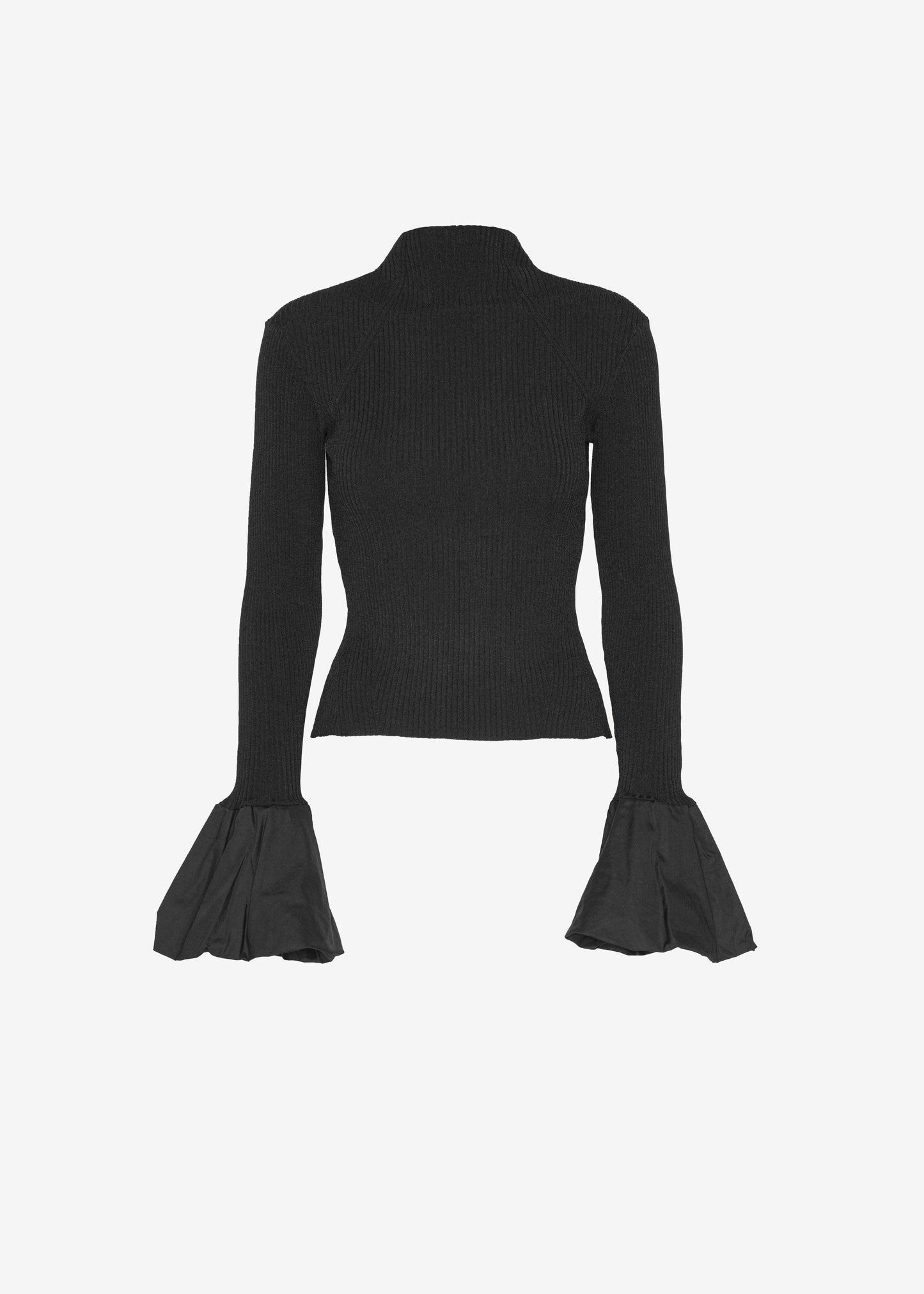 Rotate Knit High Neck Top - Black