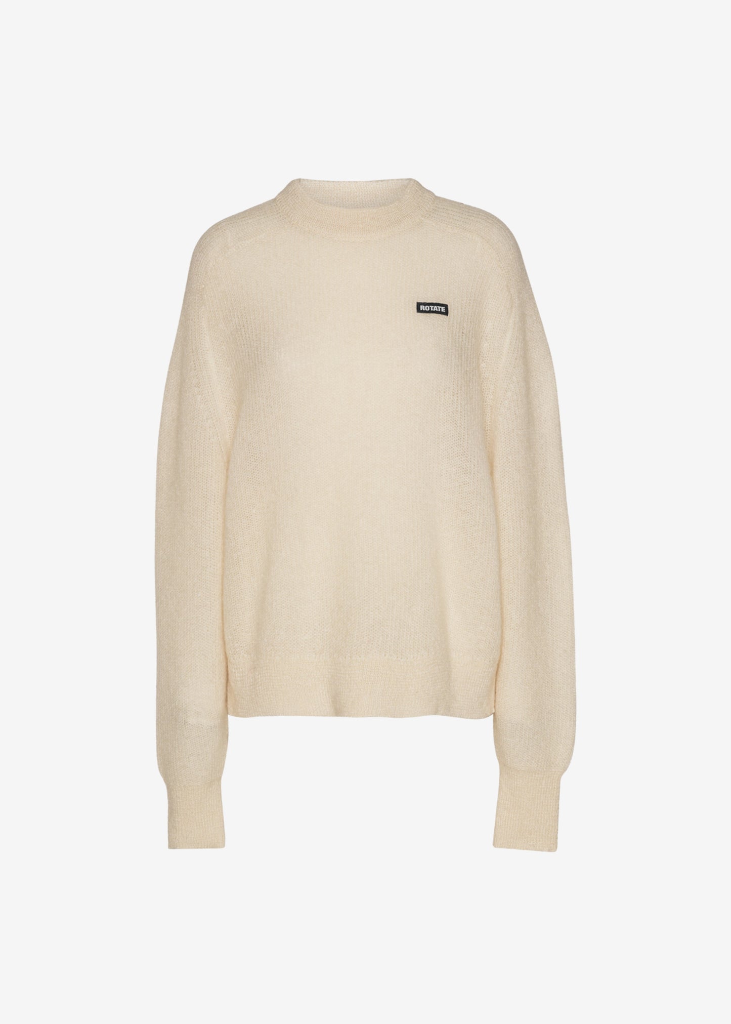 Rotate Light Knit Logo Sweater - Egret