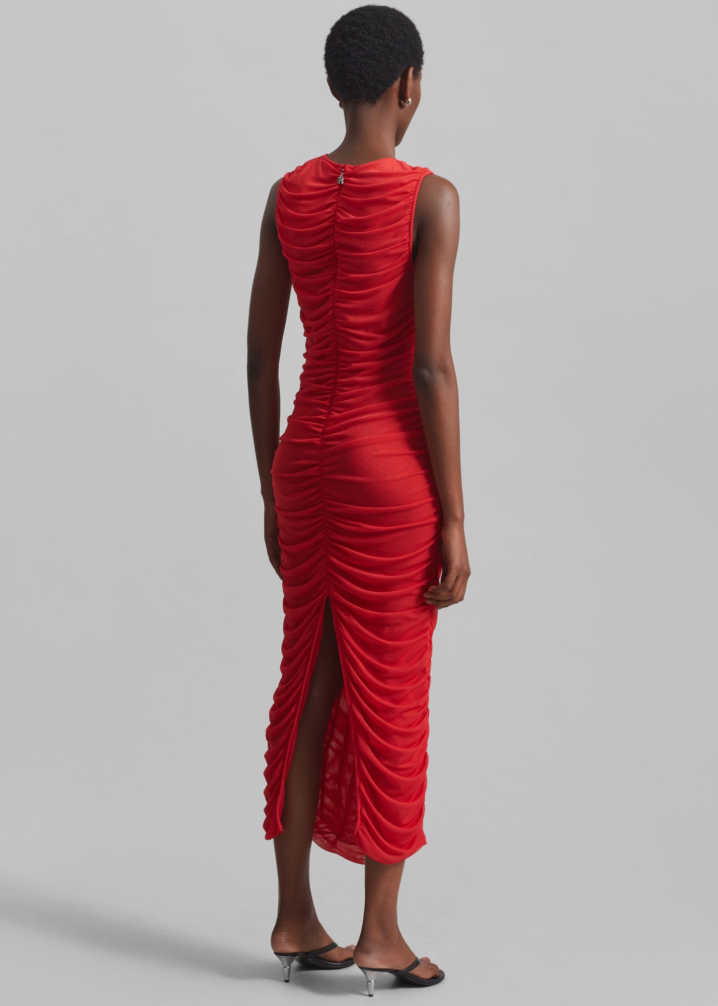 Rotate Mesh Midi Dress - High Risk Red