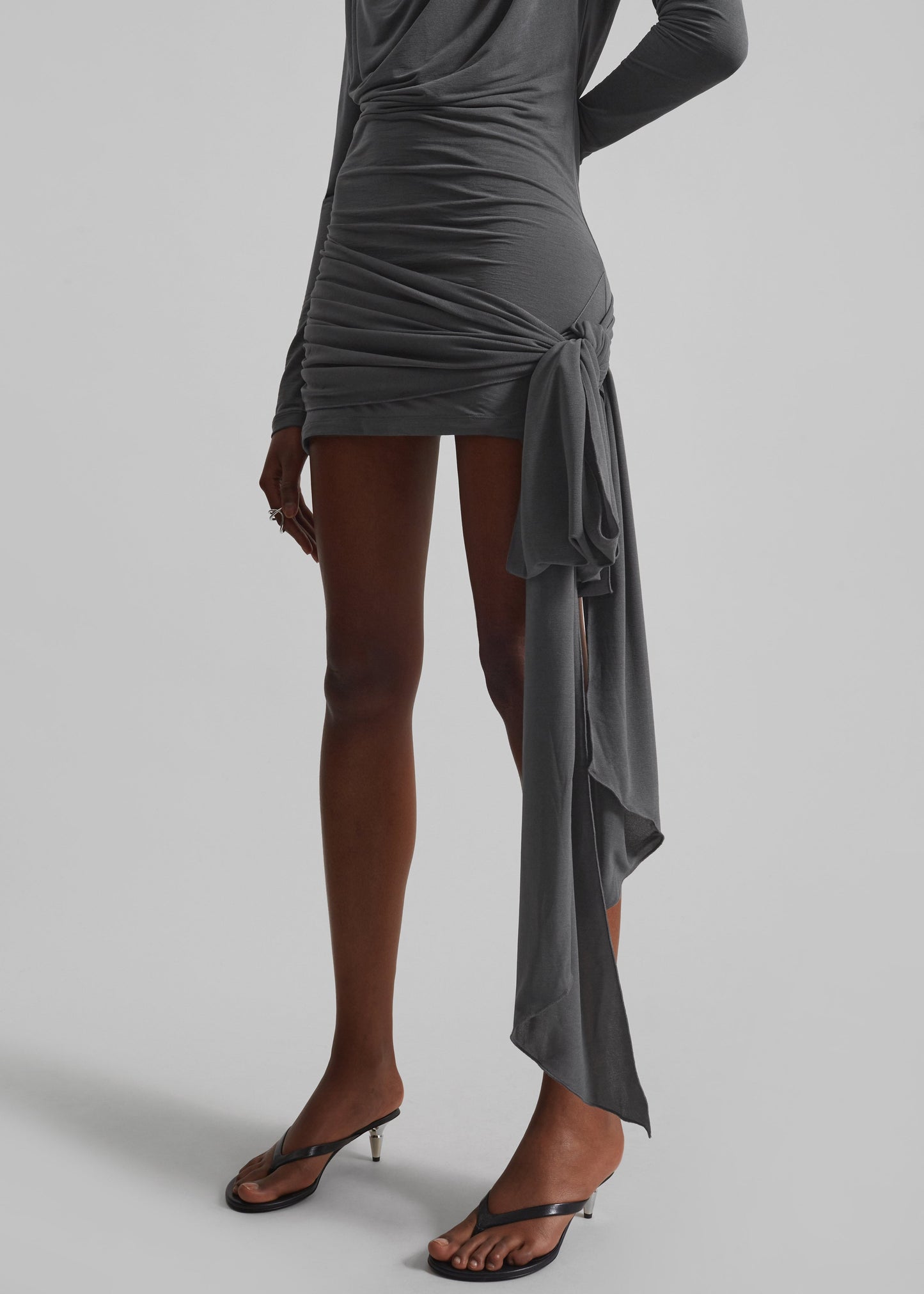 Rotate Mini Waterfall Dress - Gray