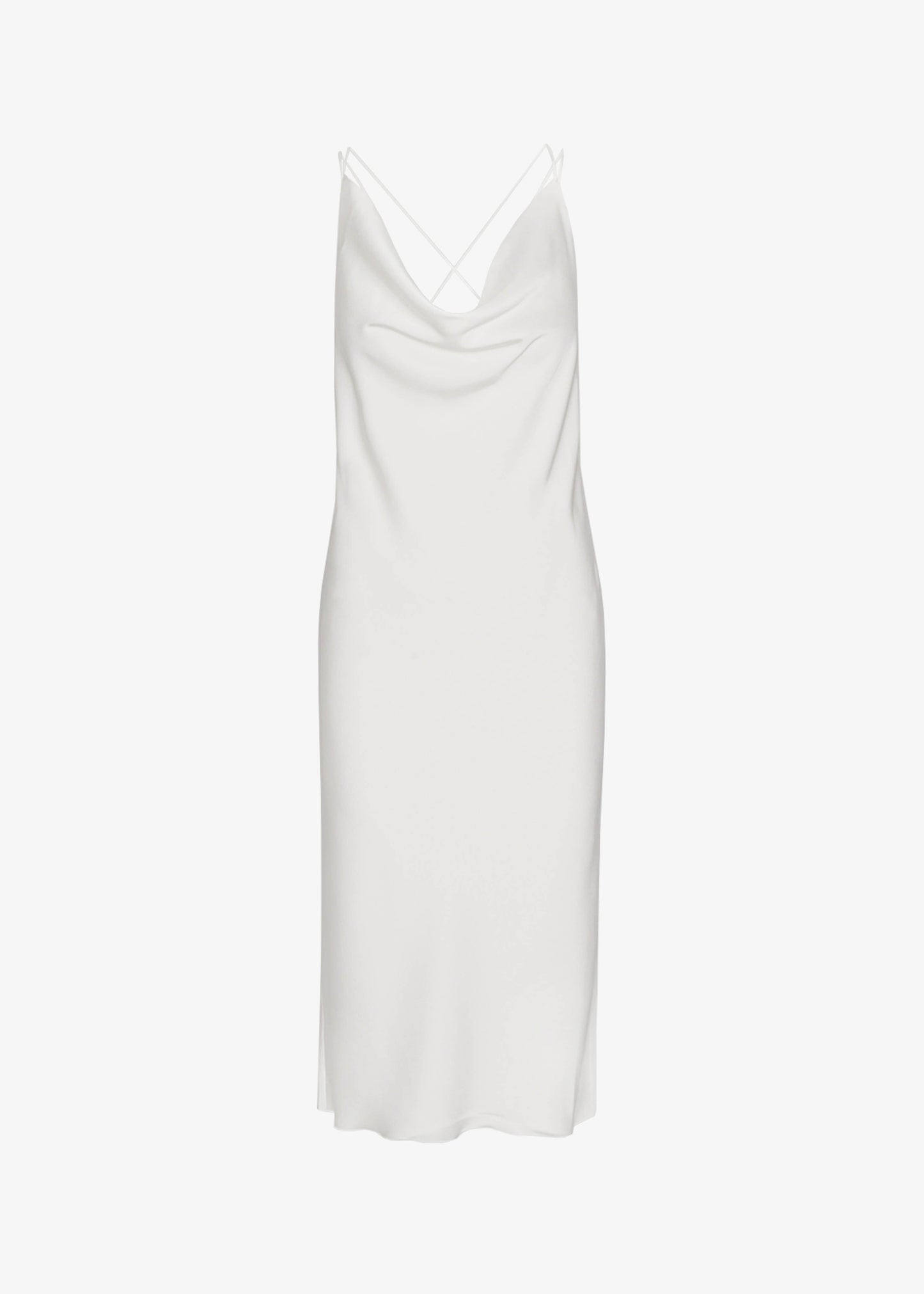 Rotate Satin Midi Slip Dress - Egret