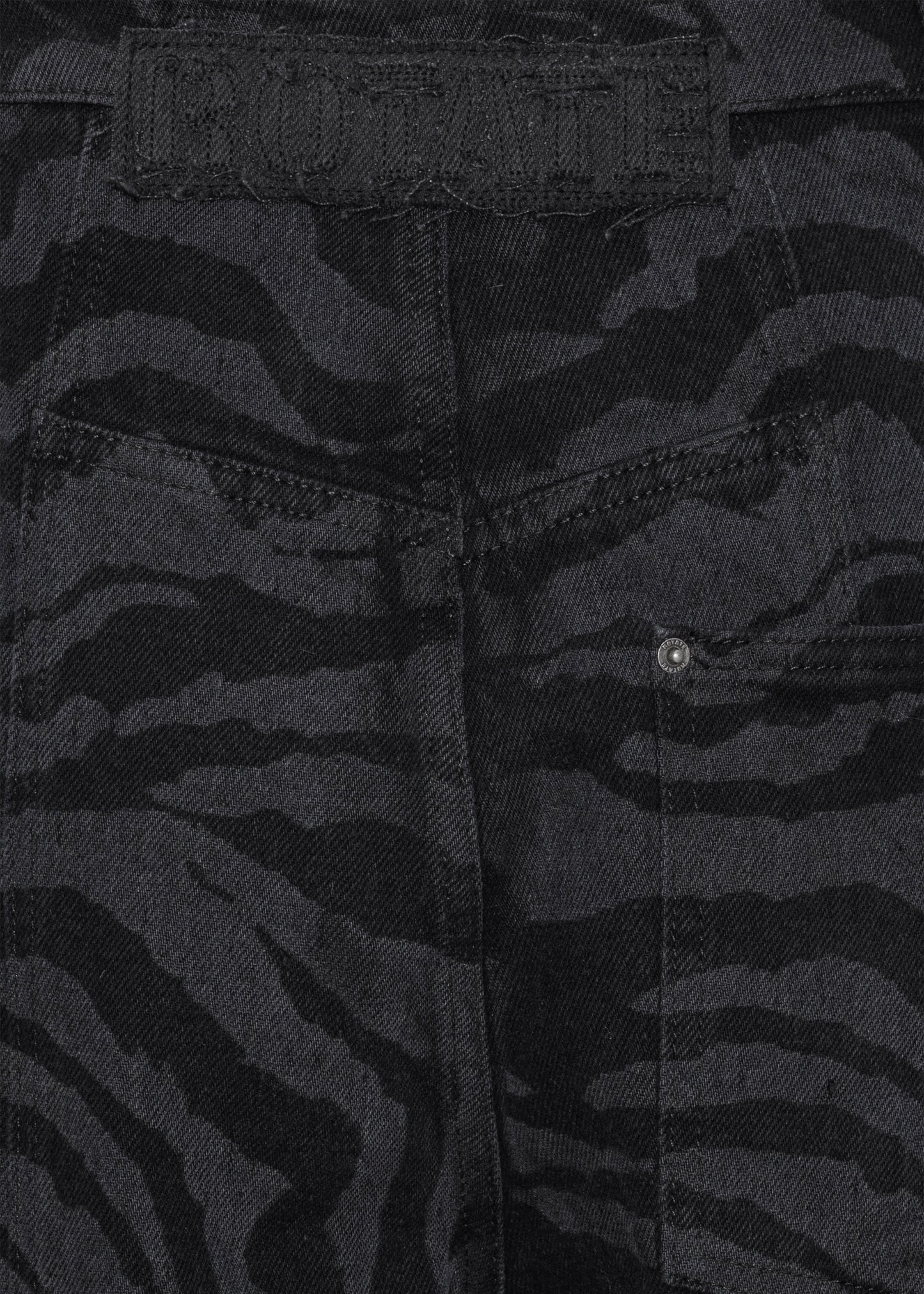 Rotate Zebra Twill Cargo Pants - Black Washed