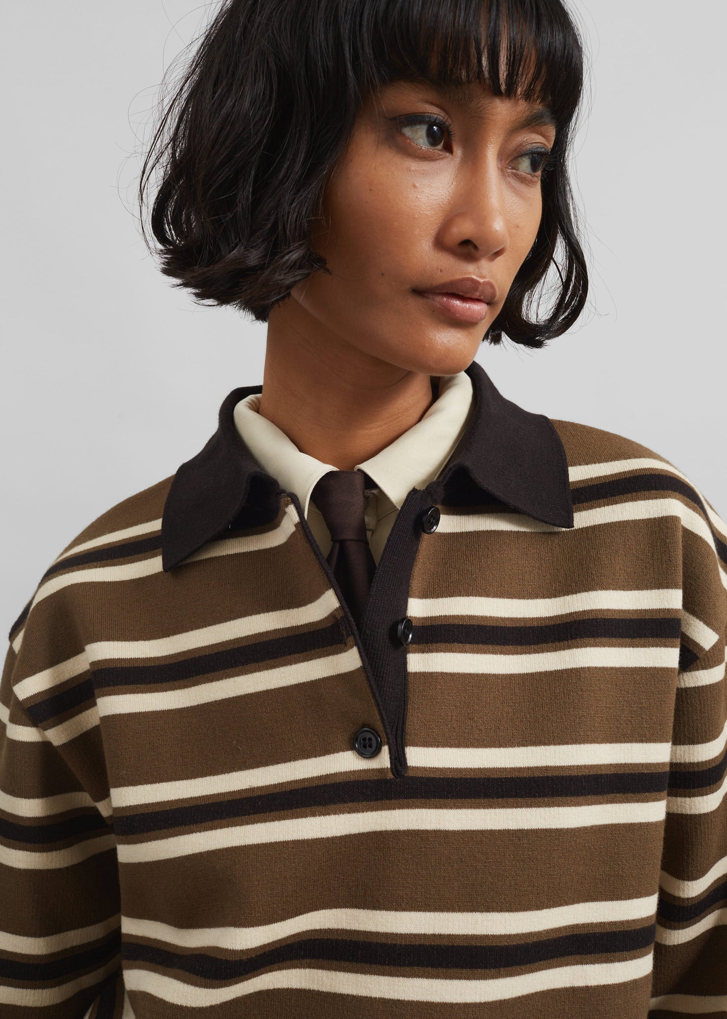 Royan Striped Polo - Khaki Multi Stripe