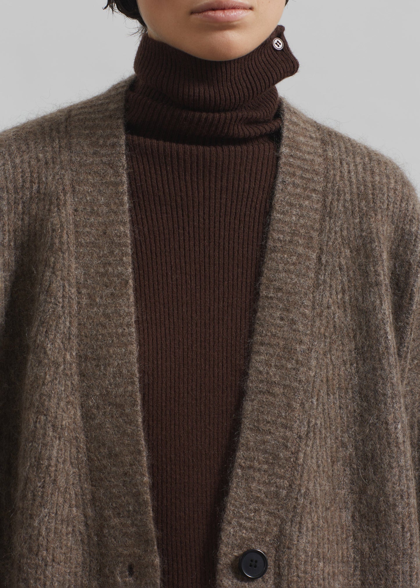 Ruhr Oversized Mohair Cardigan - Brown