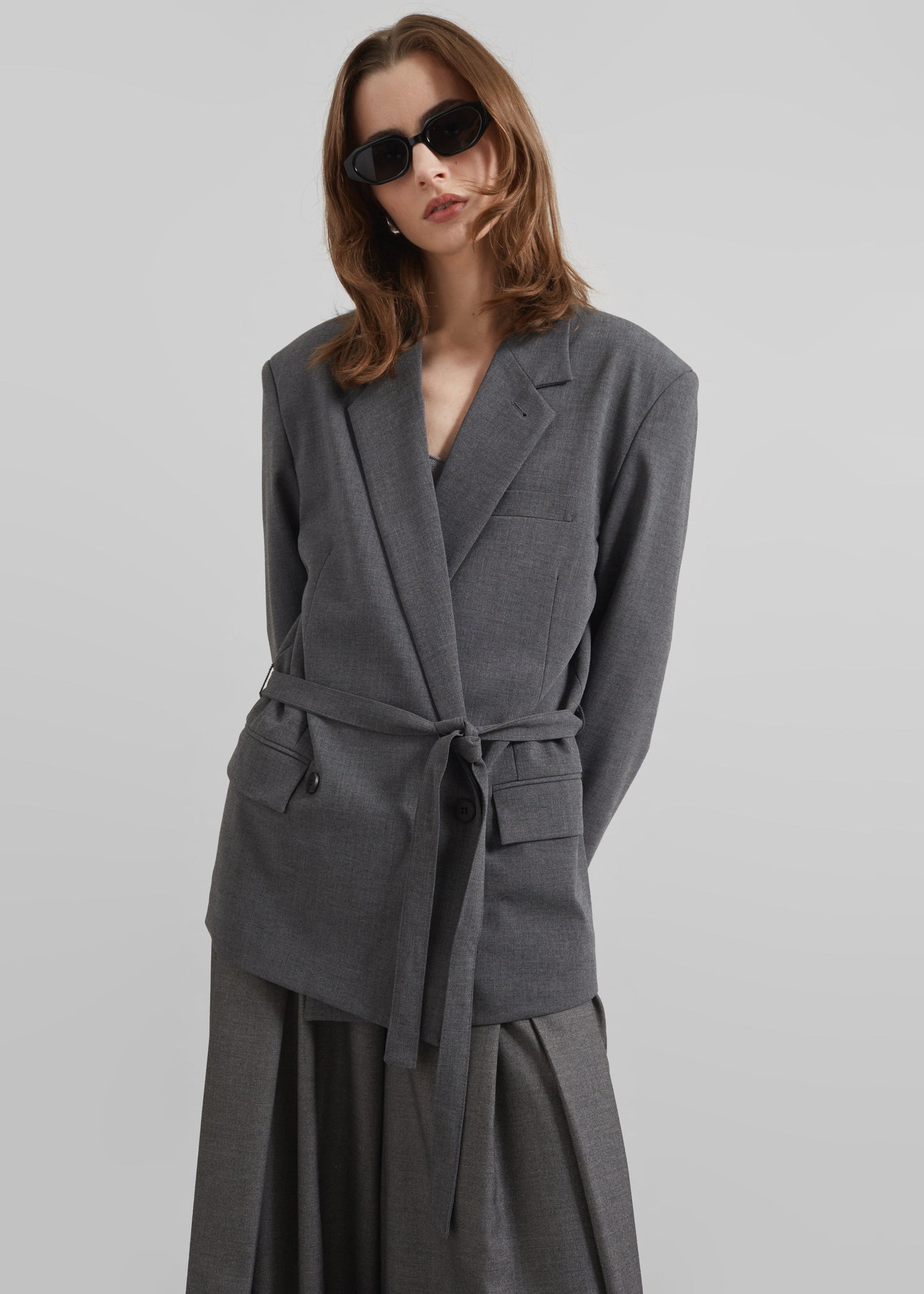 Salzburg Belted Blazer - Grey