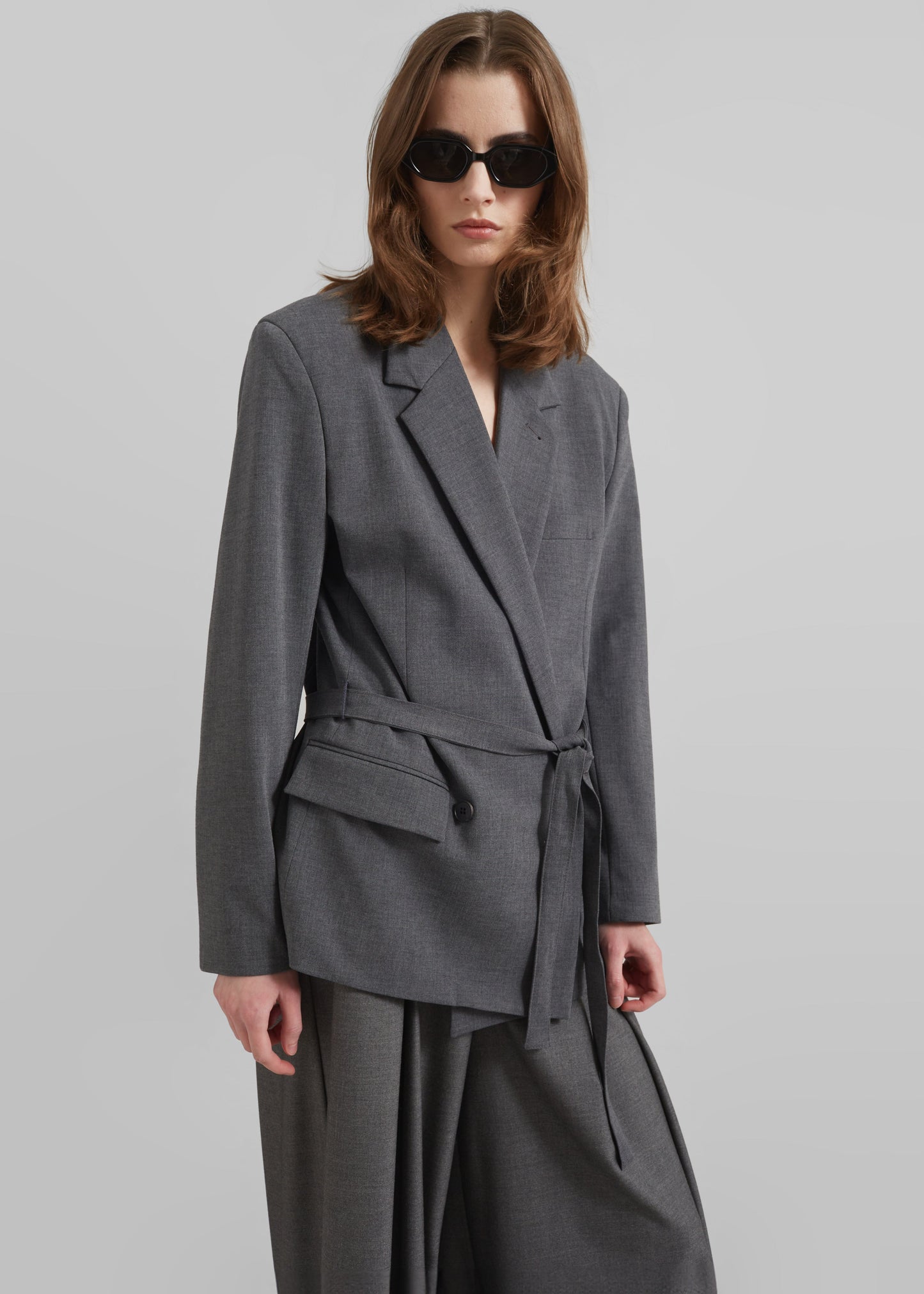 Salzburg Belted Blazer - Grey