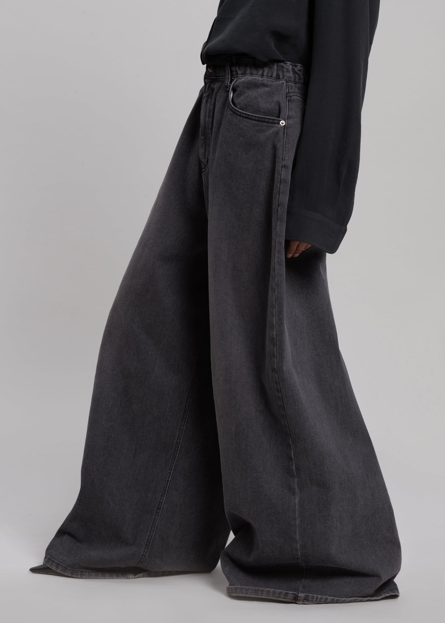 Sasha Wide Leg Jeans - Dark Grey