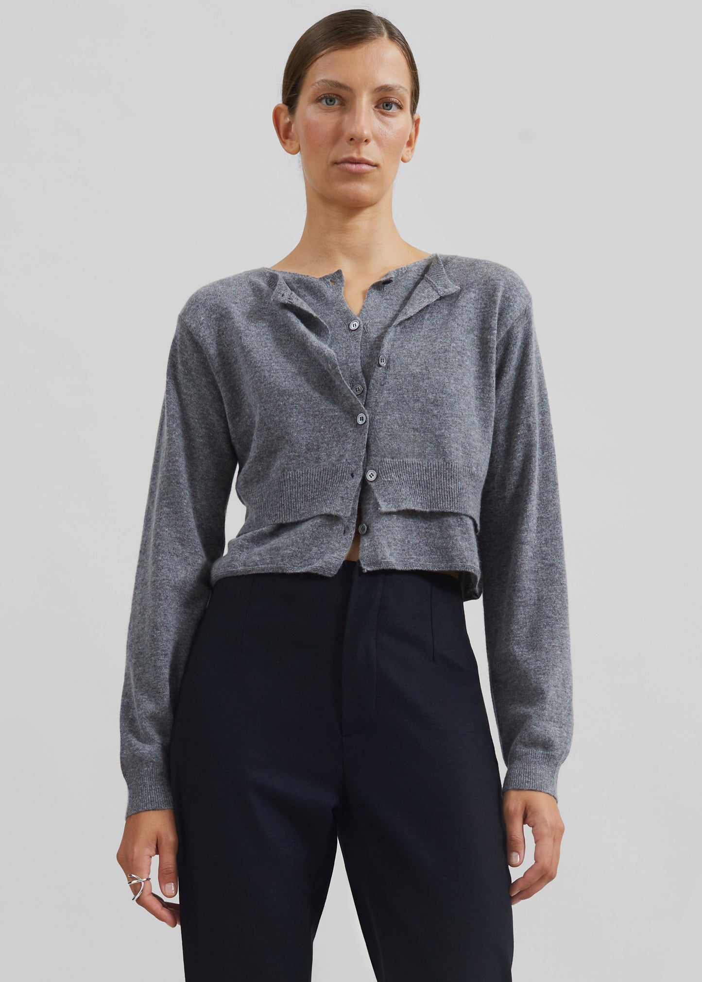 Simi Layered Cardigan - Grey