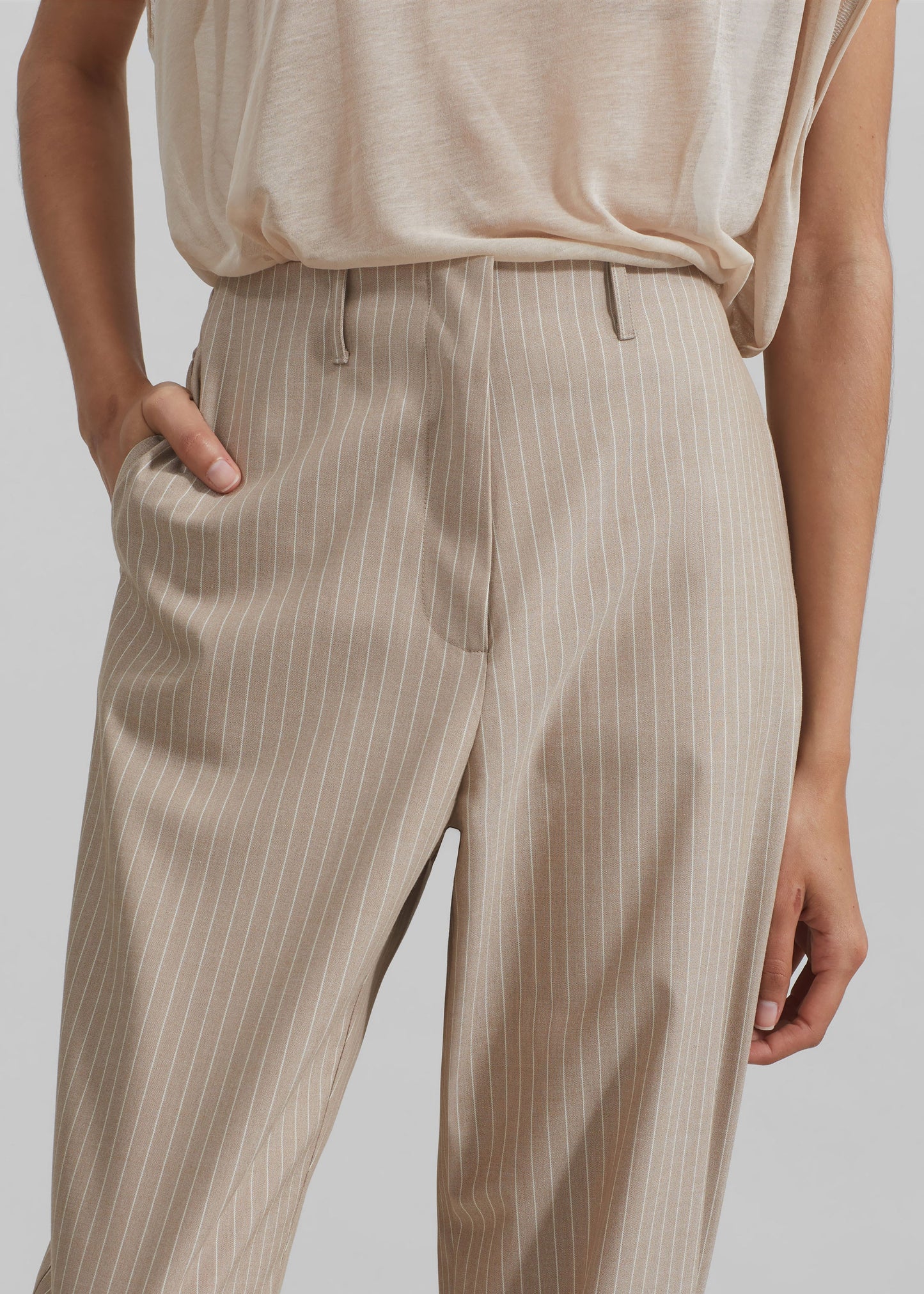 Stasia Pants - Beige Stripe