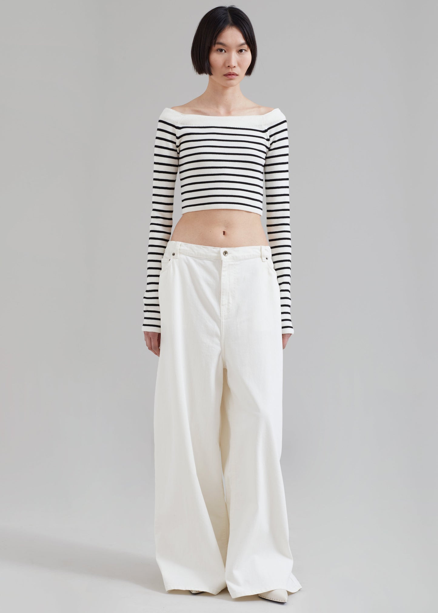 Sasha Wide Leg Jeans - Off White