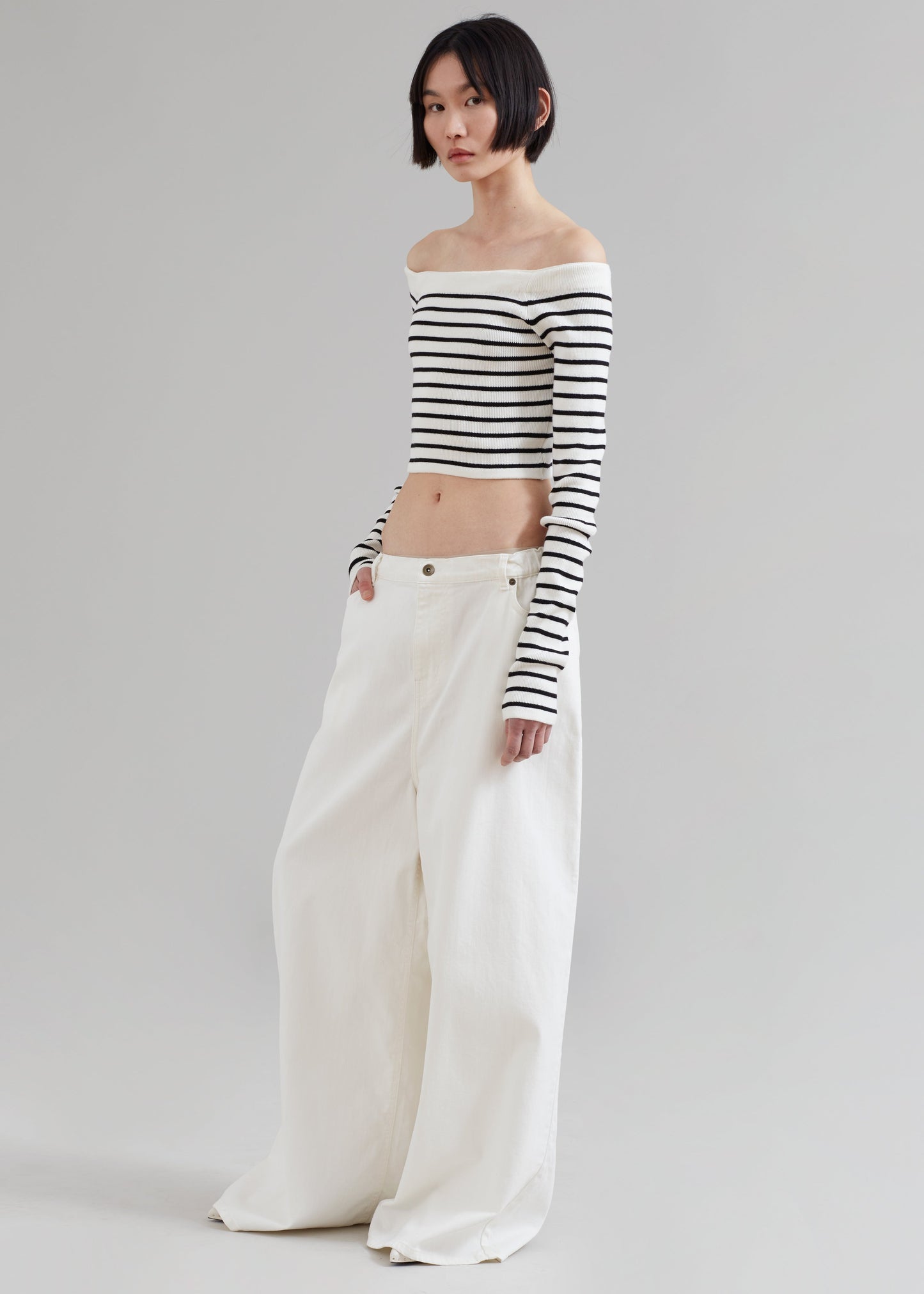 Sasha Wide Leg Jeans - Off White