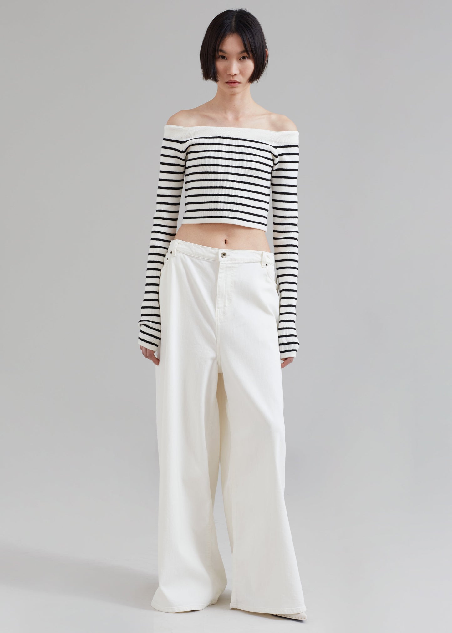 Sasha Wide Leg Jeans - Off White