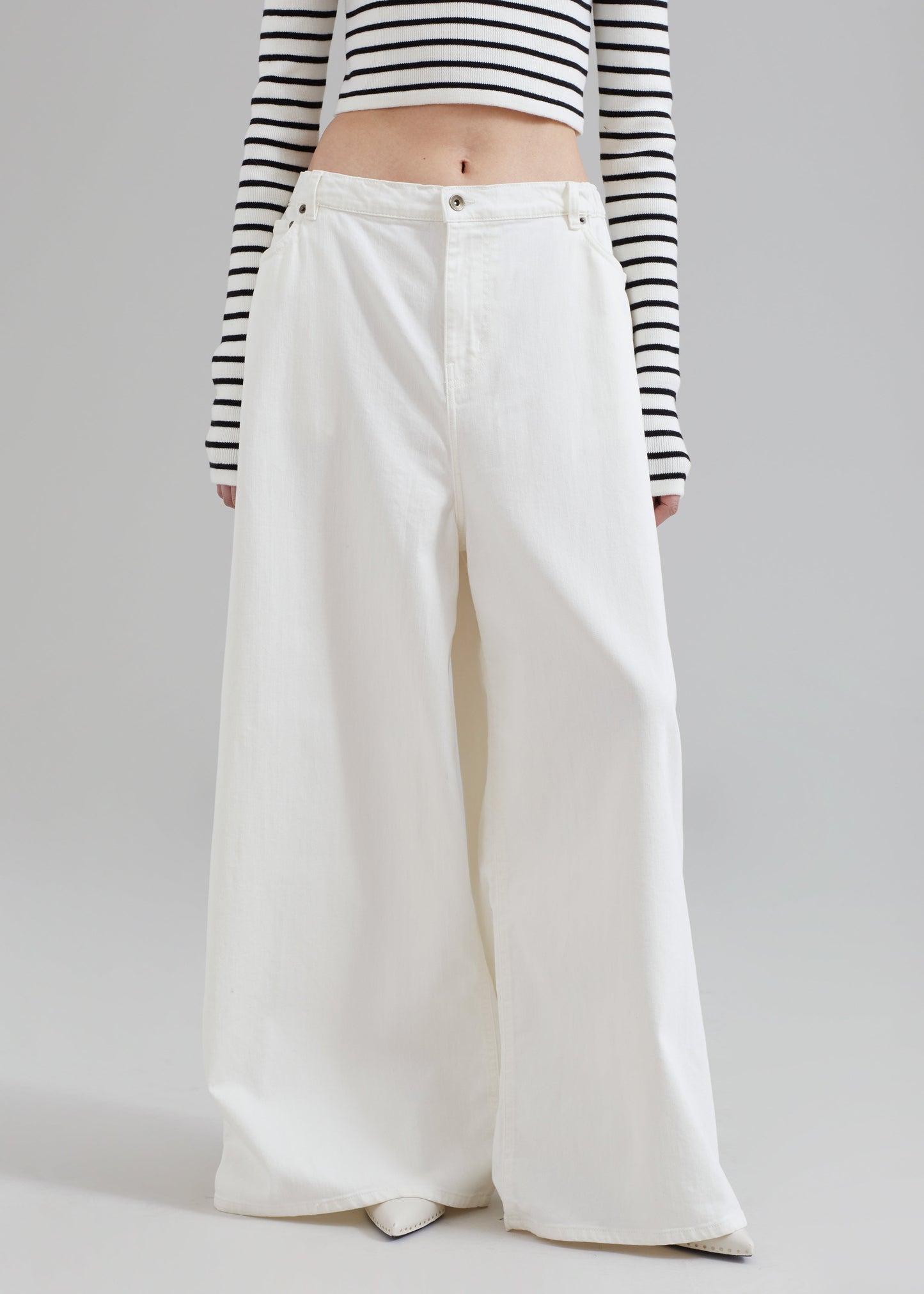 Sasha Wide Leg Jeans - Off White