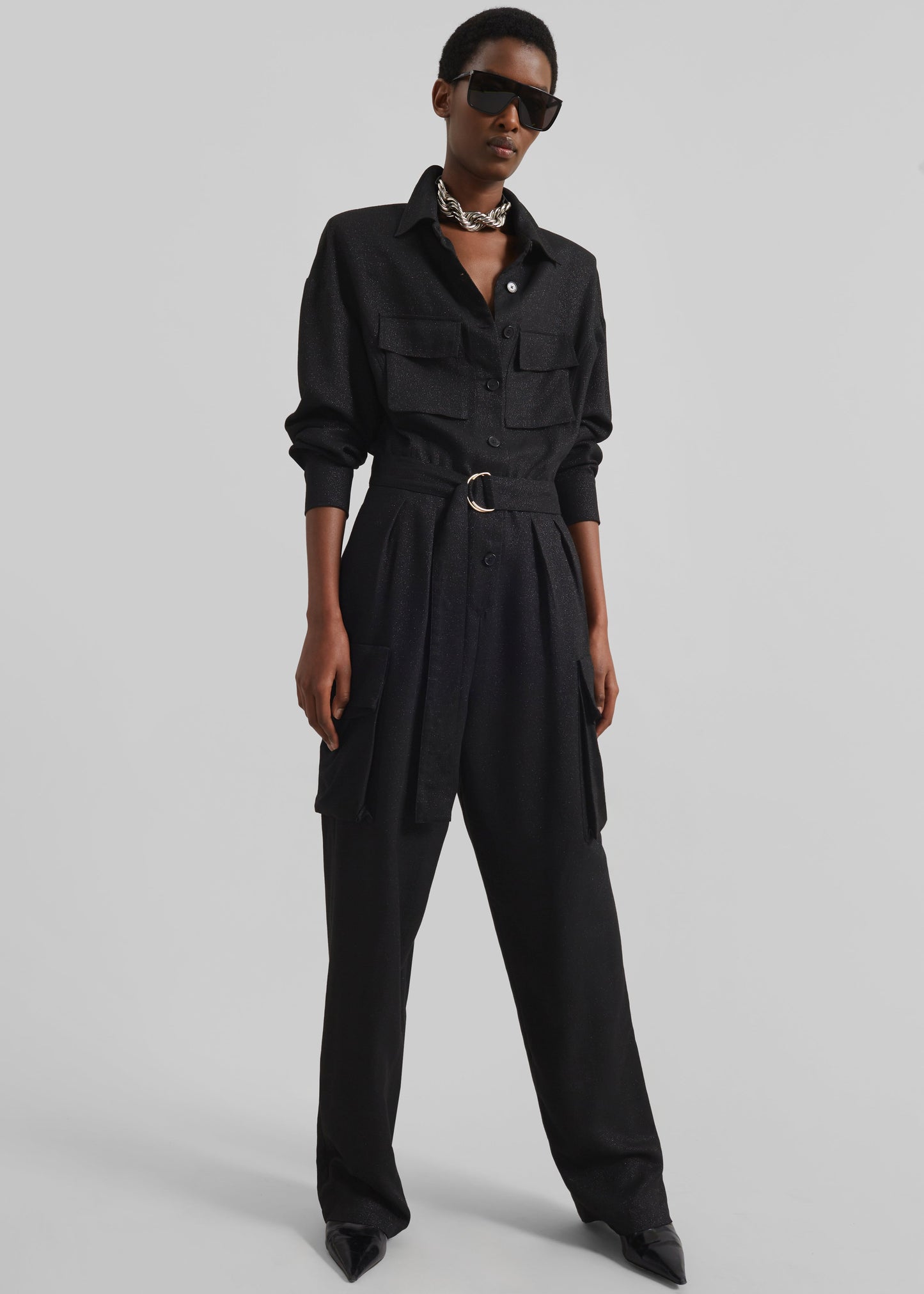 Tulare Shimmer Jumpsuit - Black