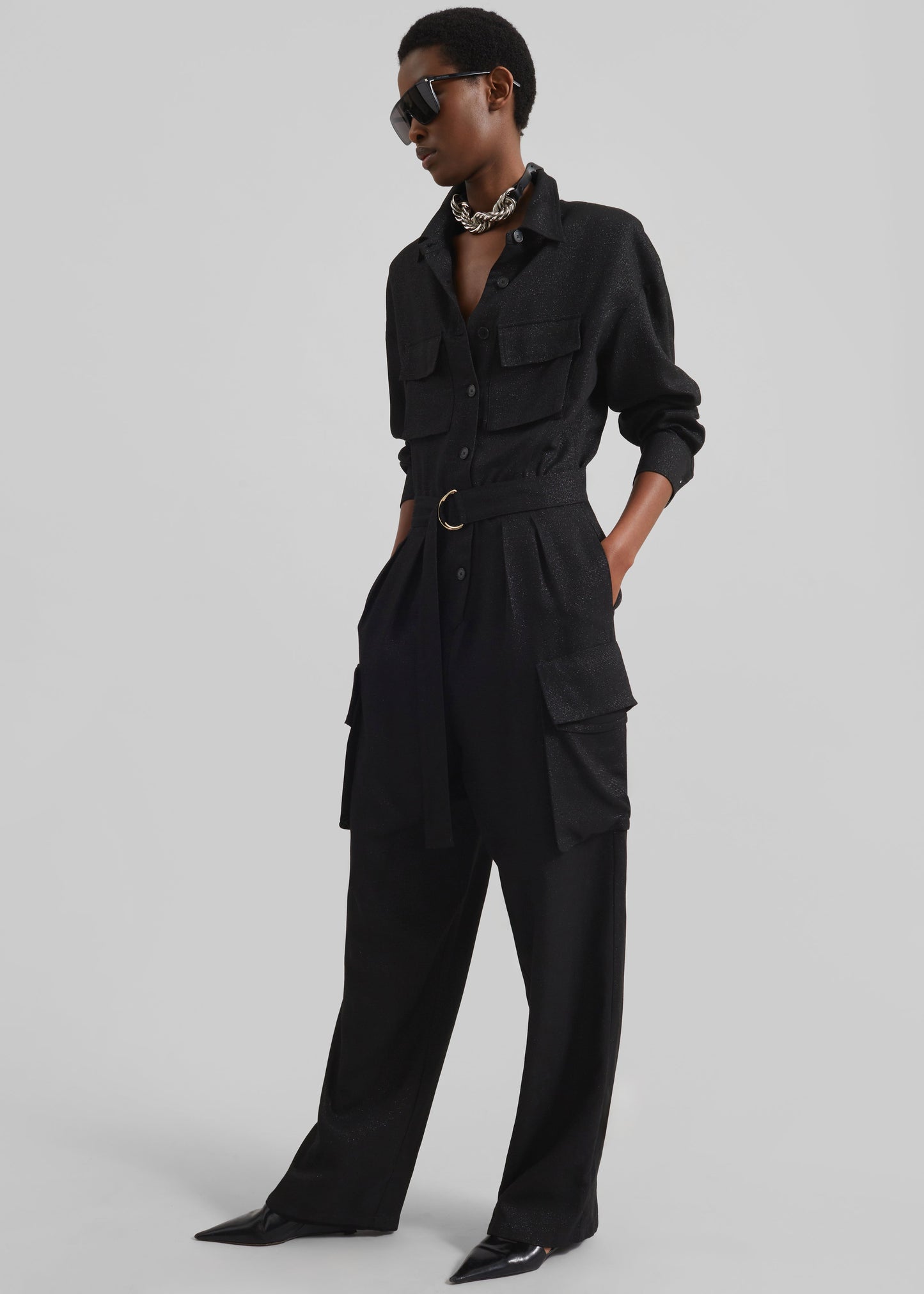 Tulare Shimmer Jumpsuit - Black