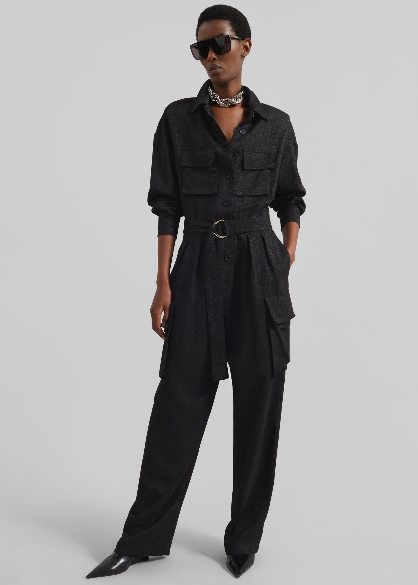 Tulare Shimmer Jumpsuit - Black