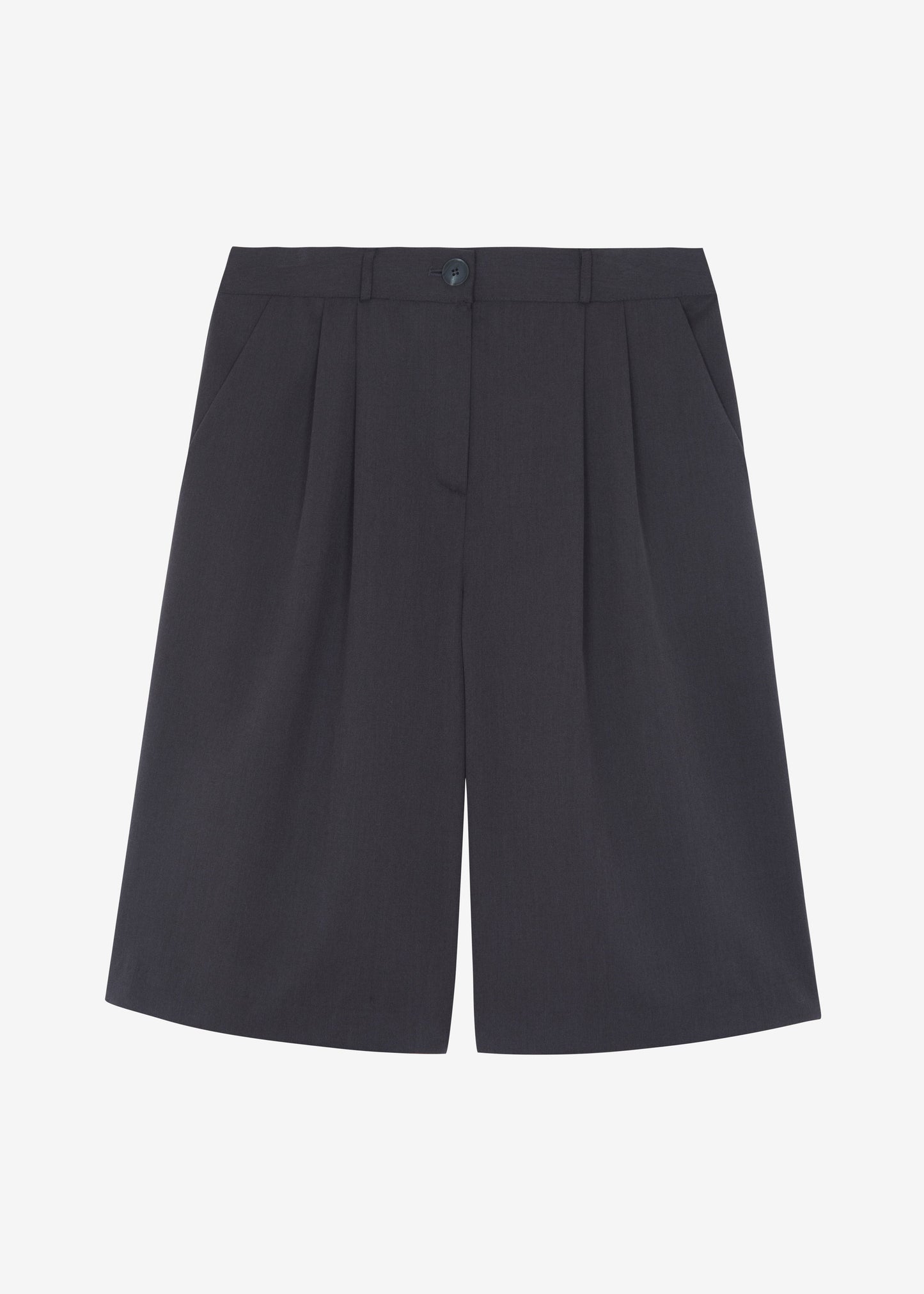 Wilma Pleated Bermuda Shorts - Charcoal