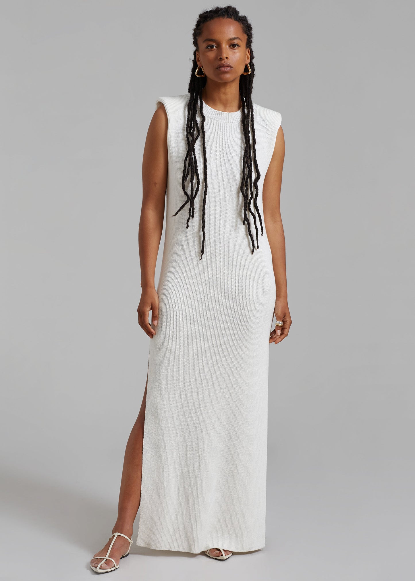 Wren Sleeveless Knit Dress - White