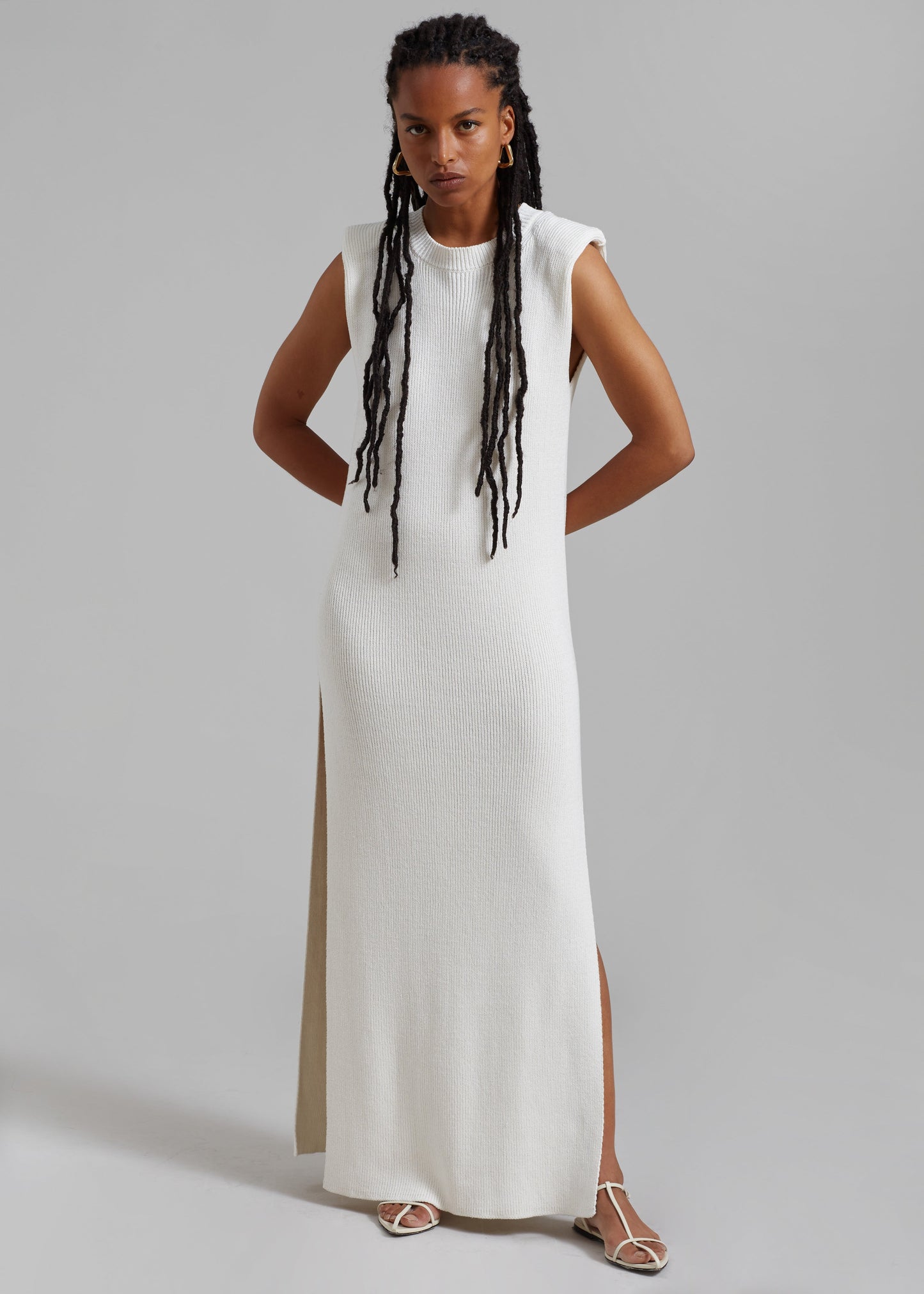 Wren Sleeveless Knit Dress - White