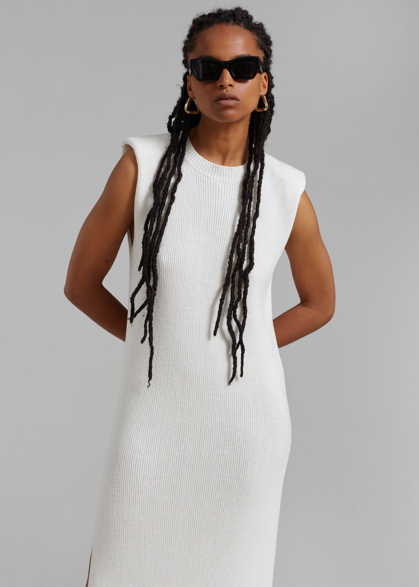 Wren Sleeveless Knit Dress - White