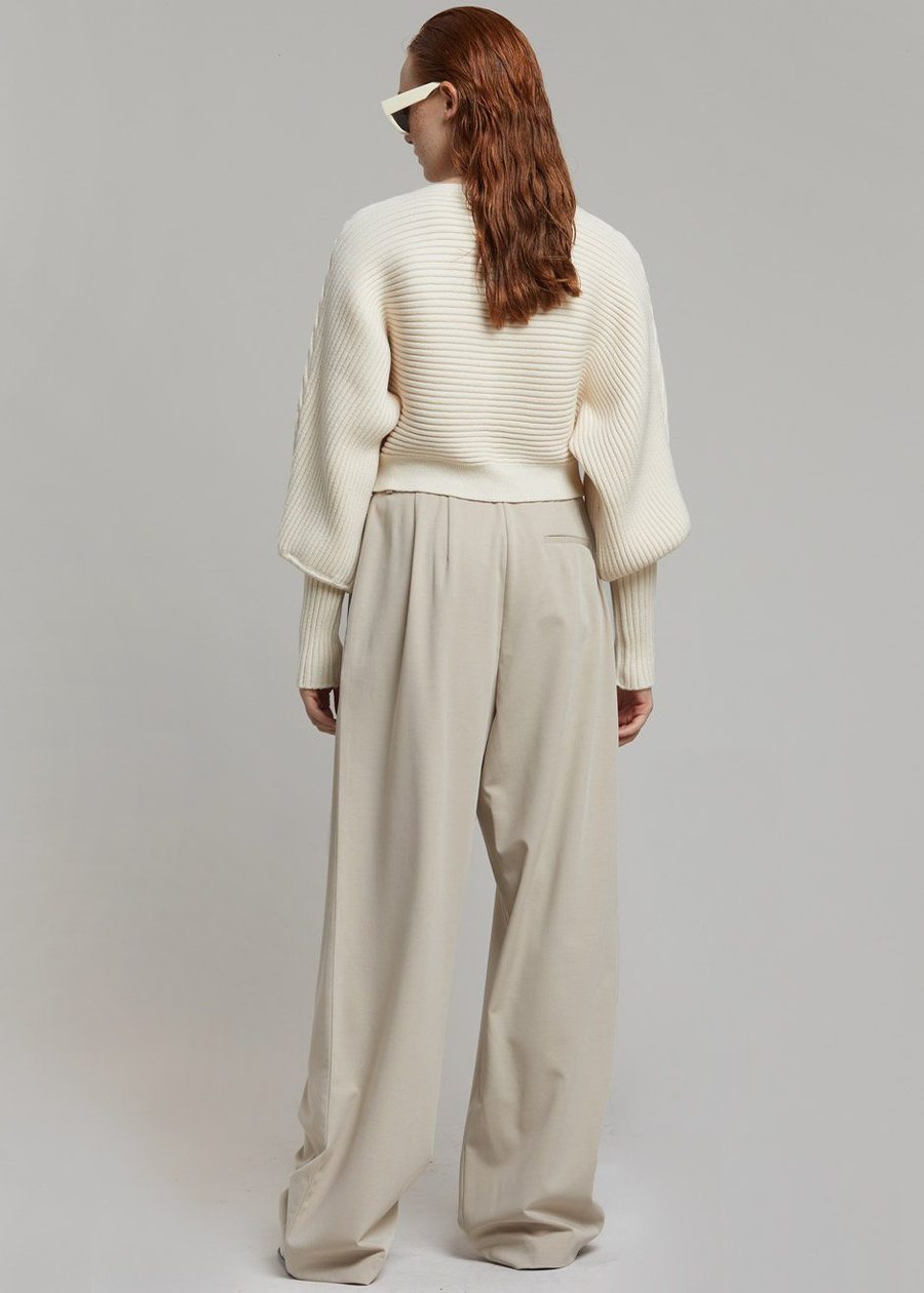 Tansy Pleated Trousers - Beige