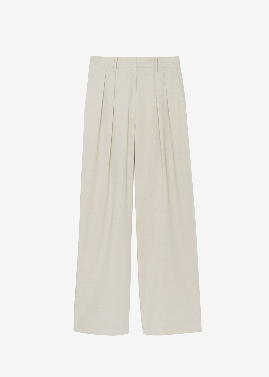 Tansy Pleated Trousers - Beige