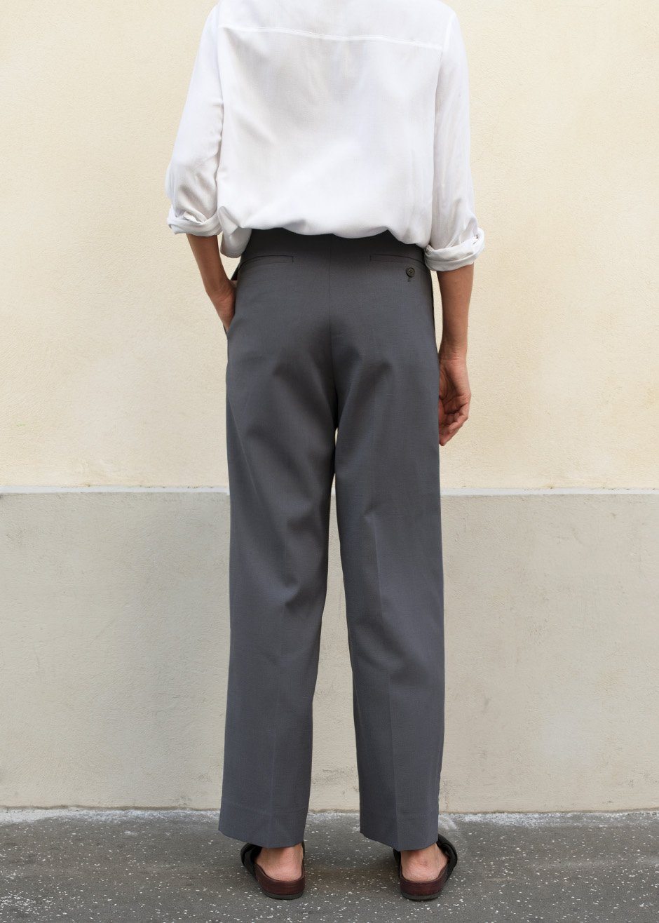 Pleated Suit Trousers - Graphite