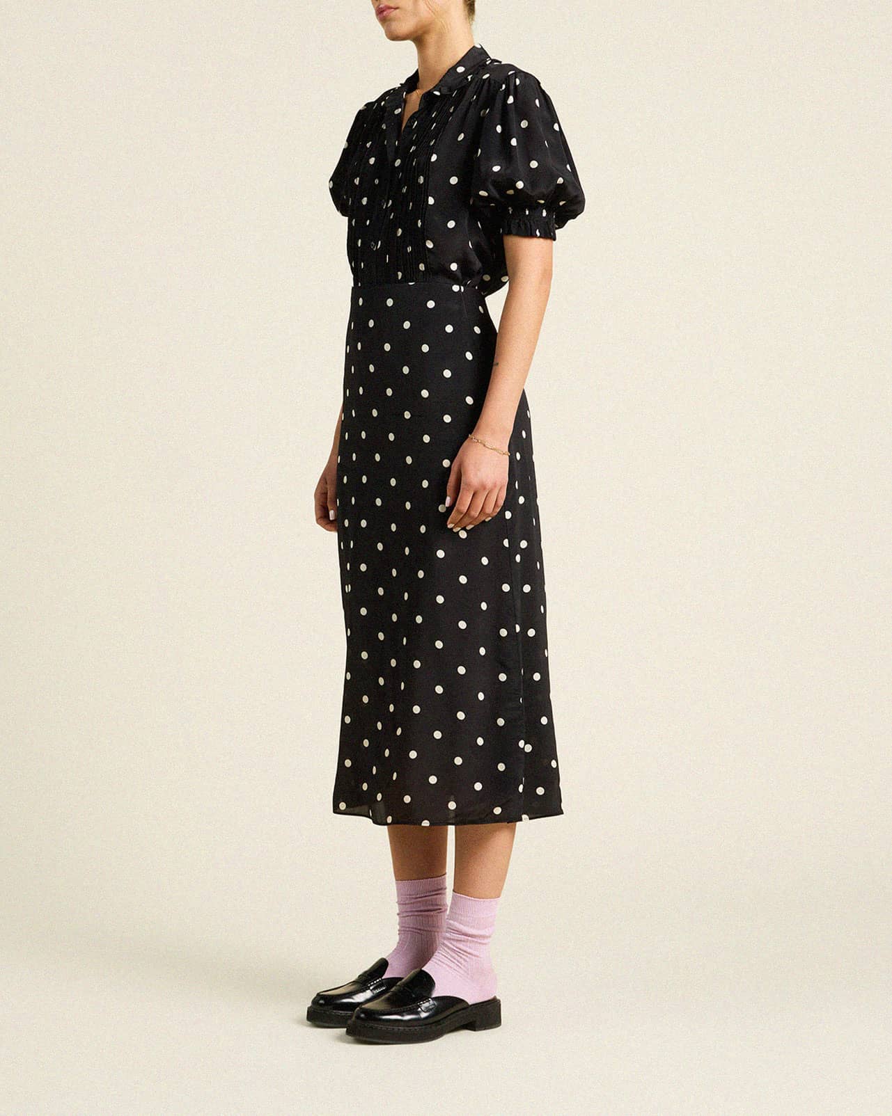 Demi Skirt Black Polka Dots