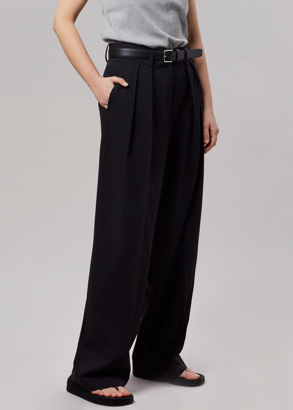 Tansy Pleated Trousers - Black