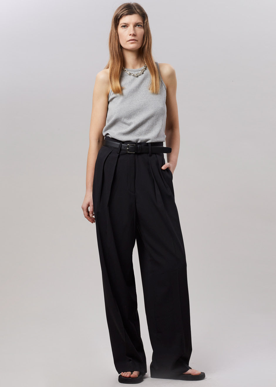 Tansy Pleated Trousers - Black