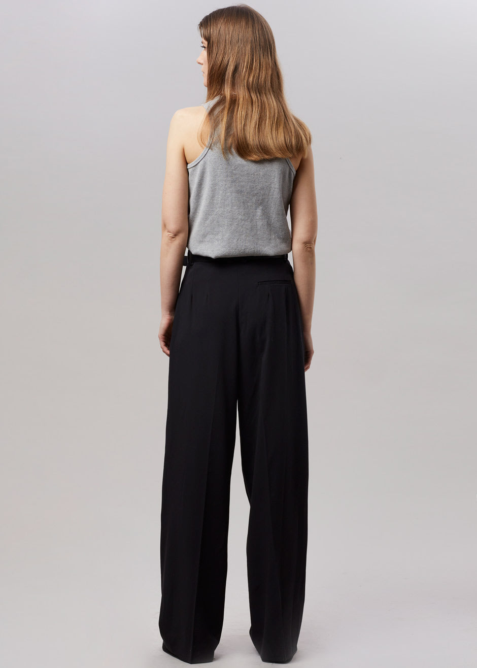 Tansy Pleated Trousers - Black